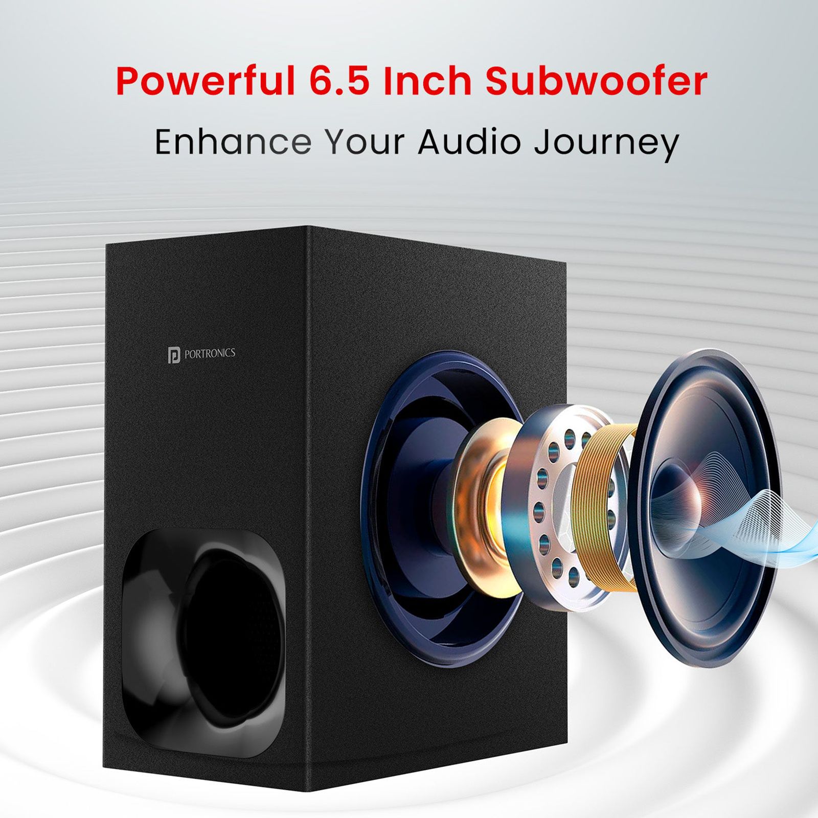 PORTRONICS Pure Sound 105 200W Bluetooth Soundbar with Remote (Spacious HD Audio, 2.1 Channel, Black)_8