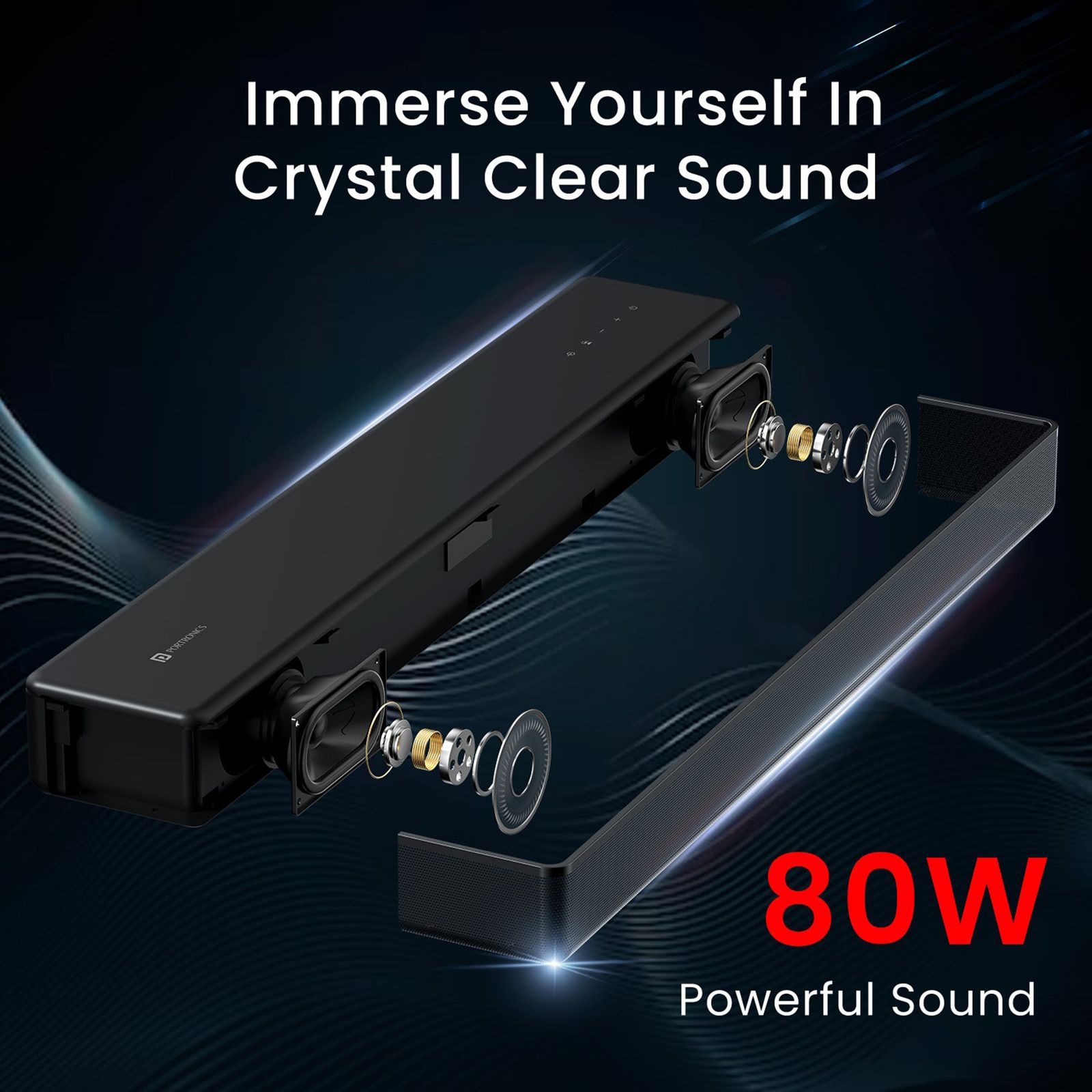 PORTRONICS Sound Slick 8 80W Bluetooth Soundbar with Remote (Surround Sound, 2.1 Channel, Black) PORTRONICS Sound Slick 8 80W Bluetooth Soundbar with Remote (Surround Sound, 2.1 Channel, Black)_9