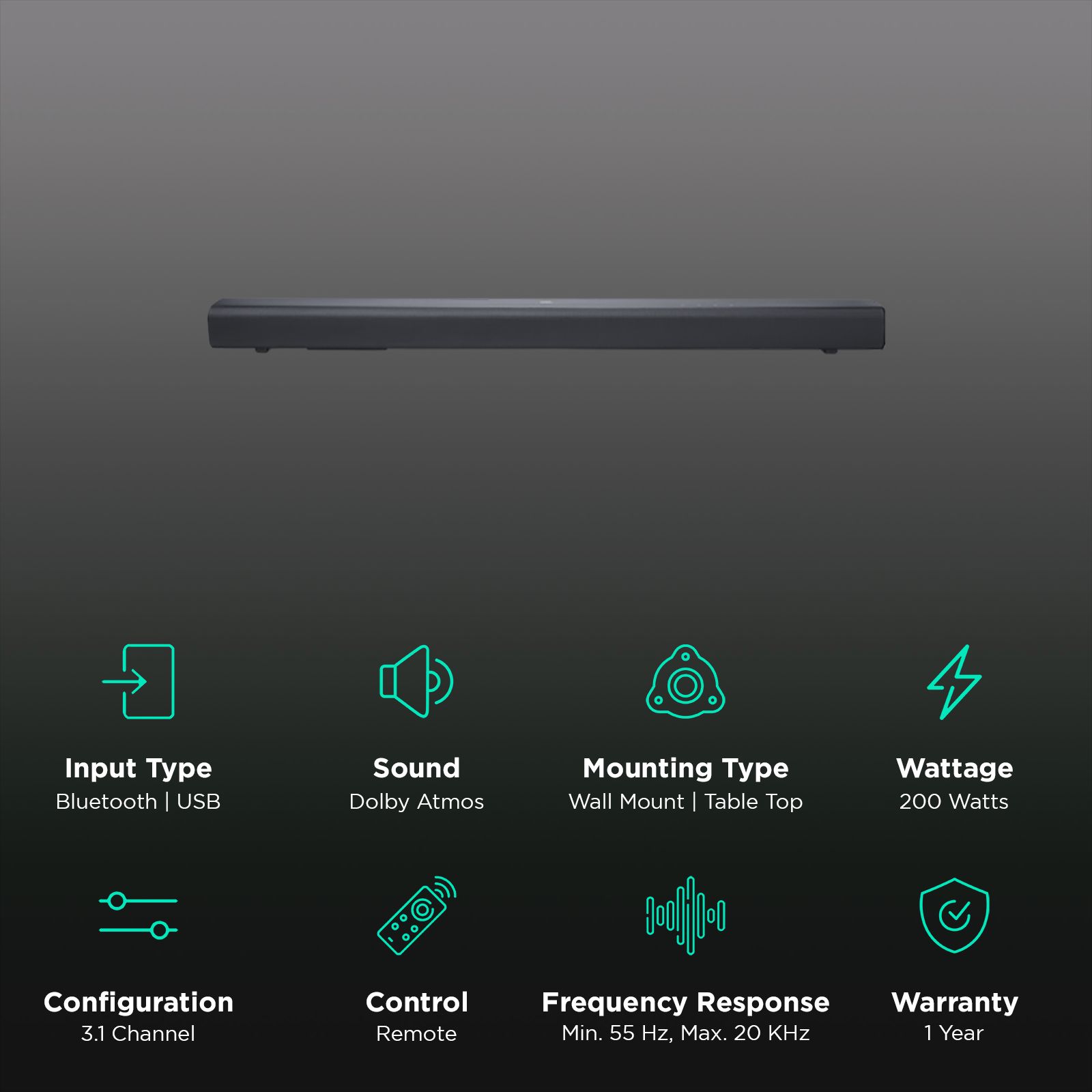 JBL Cinema SB510 200W Soundbar with Remote (Dolby Audio, 3.1 Channel, Black) JBL Cinema SB510 200W Soundbar with Remote (Dolby Audio, 3.1 Channel, Black)_3