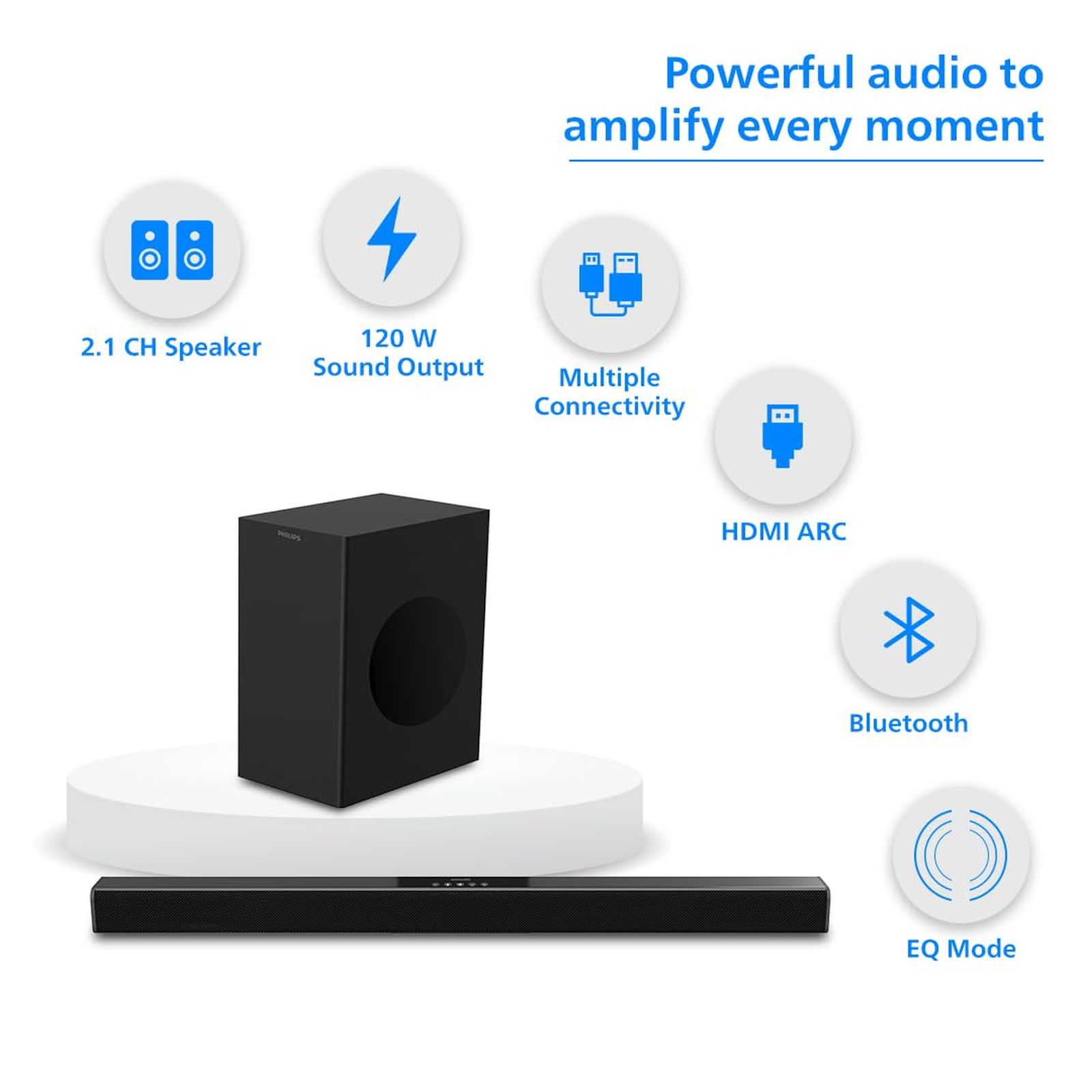 PHILIPS TAB4218/94 120W Bluetooth Soundbar (2.1 Channel, Black) PHILIPS TAB4218/94 120W Bluetooth Soundbar (2.1 Channel, Black)_9