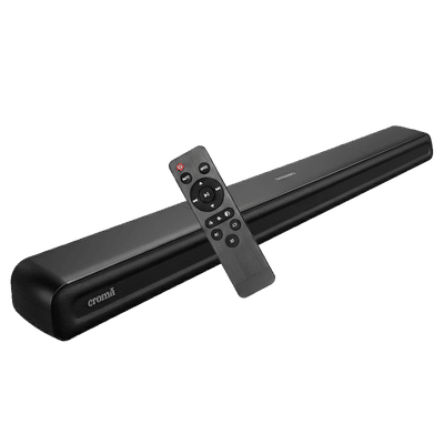 Croma 60W Bluetooth Soundbar with Remote Control (Stereo Sound, 2.0 Channel, Premium Black)