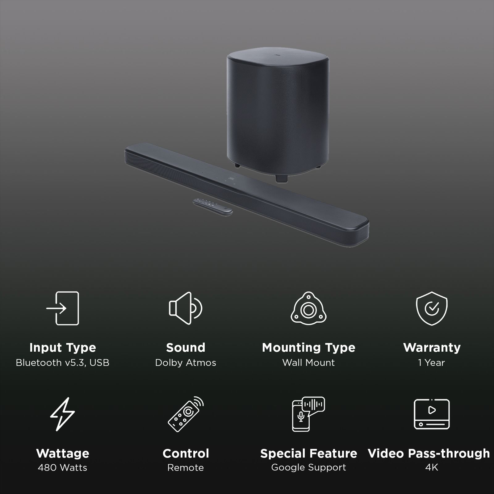 JBL Bar 1000MK2 960W Bluetooth Soundbar with Remote (Dolby Atmos, 7.1.4 Channel, Black)_2
