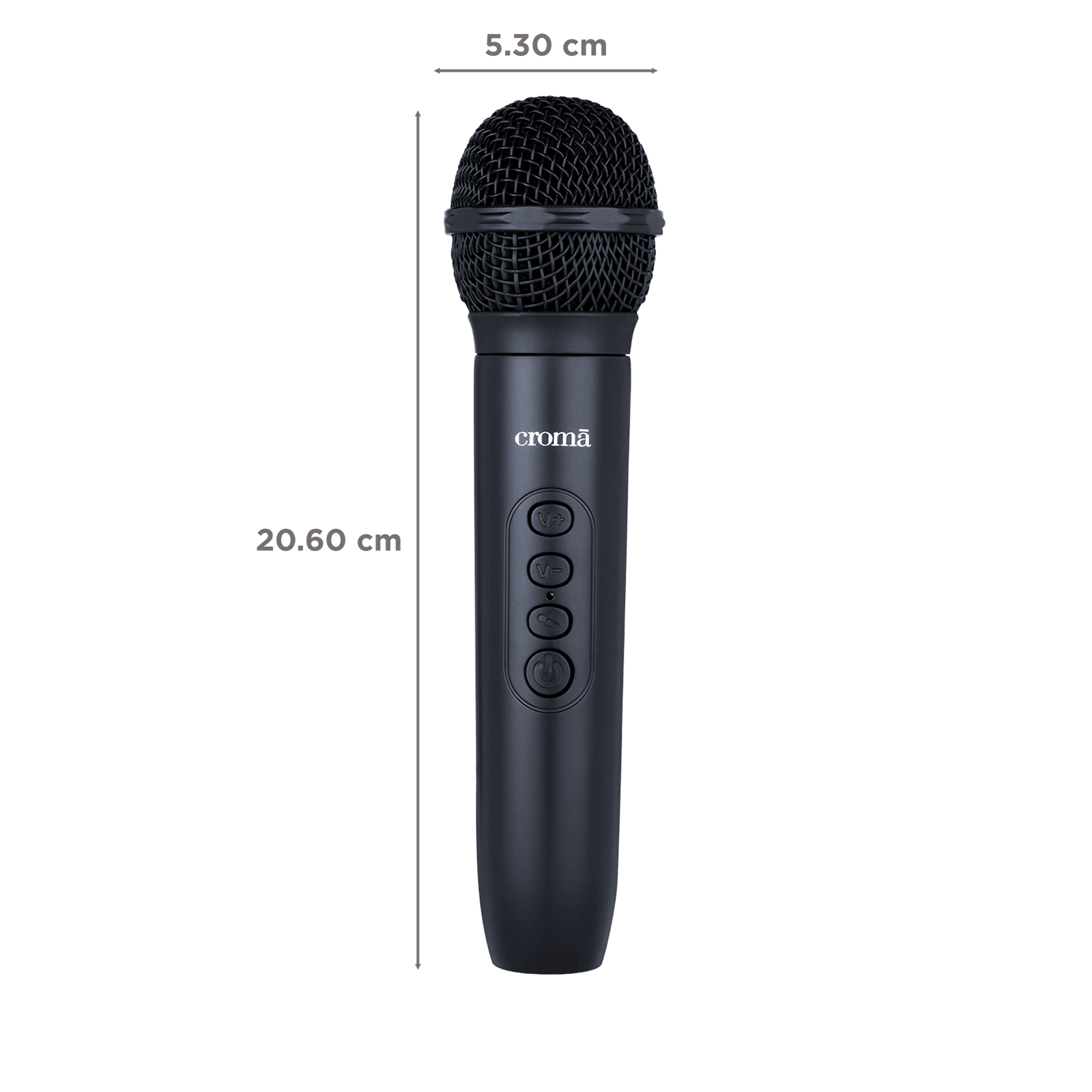 Croma Type C & 6.35mm Jack Wireless Microphone with 2.4GHz Transmission (Black)_2