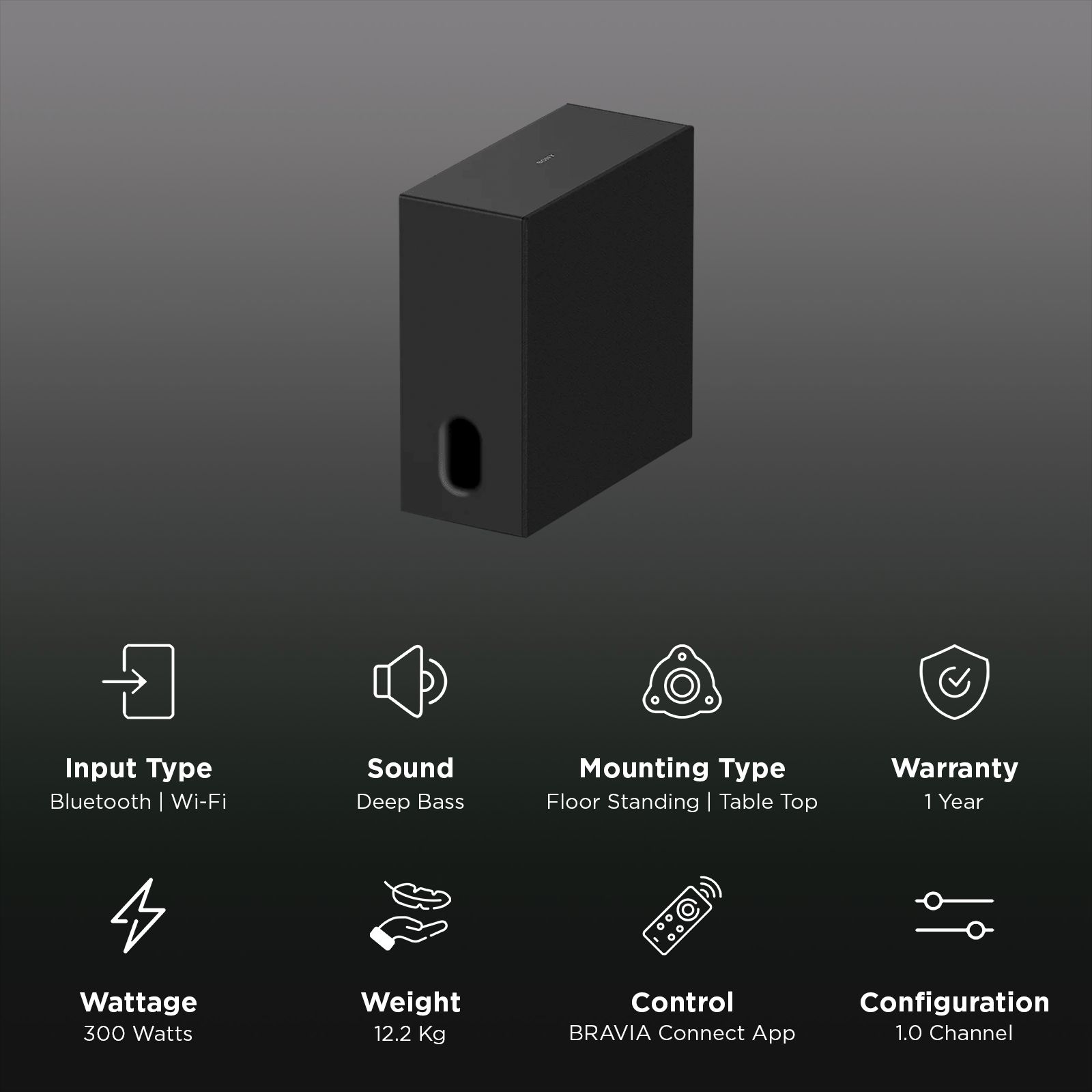 SONY BRAVIA Theatre Sub 8 300W Wireless Subwoofer (Deep Bass, 1.0 Channel, Black) SONY BRAVIA Theatre Sub 8 300W Wireless Subwoofer (Deep Bass, 1.0 Channel, Black)_2