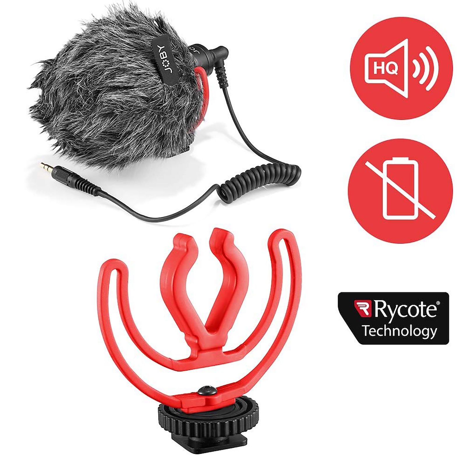 JOBY Wavo 3.5 Jack Wired Microphone with Safety Locking Disk (Black & Red) JOBY Wavo 3.5 Jack Wired Microphone with Safety Locking Disk (Black & Red)_8