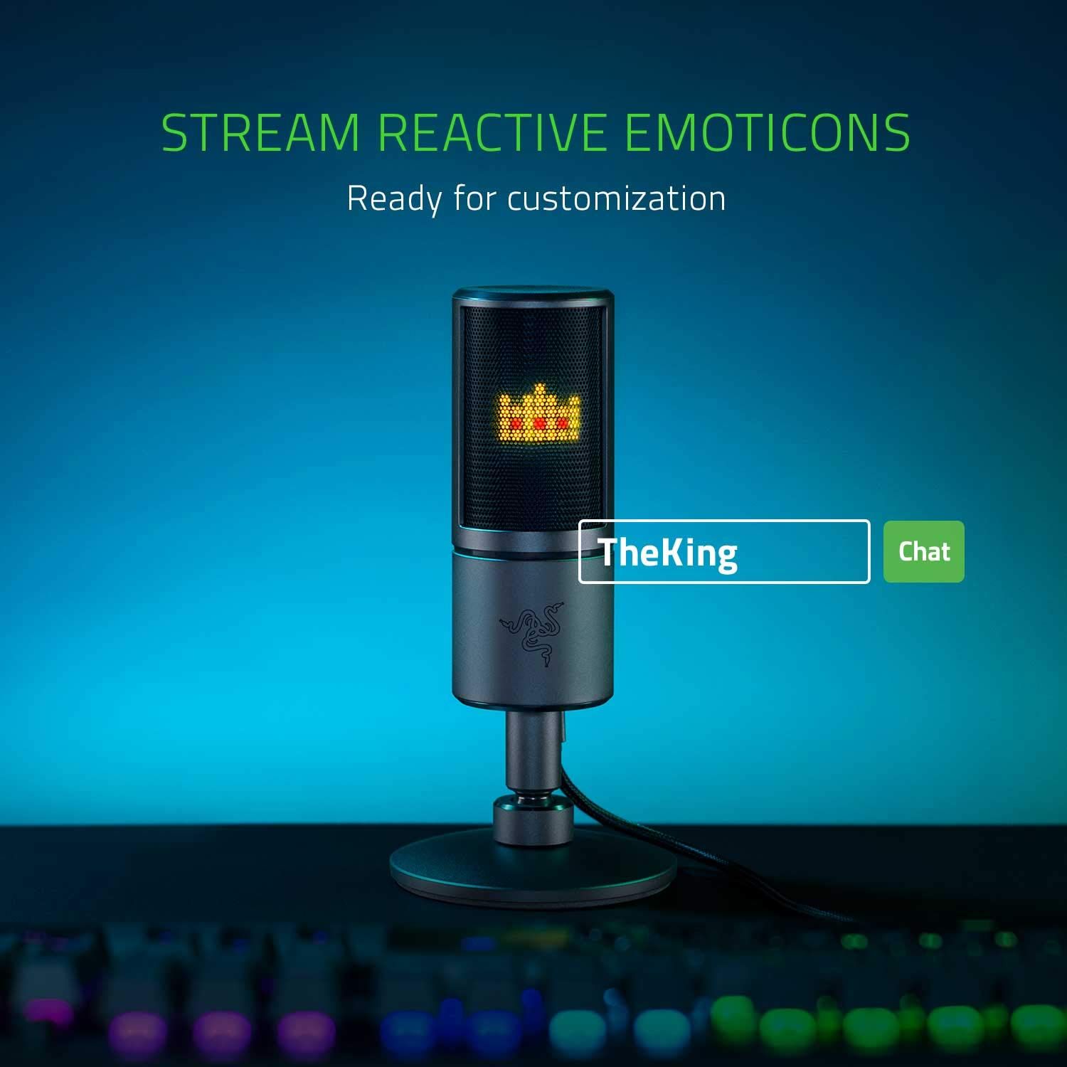 RAZER Seiren Emote USB Wired Microphone with Built-in Shock Mount (Black)_7