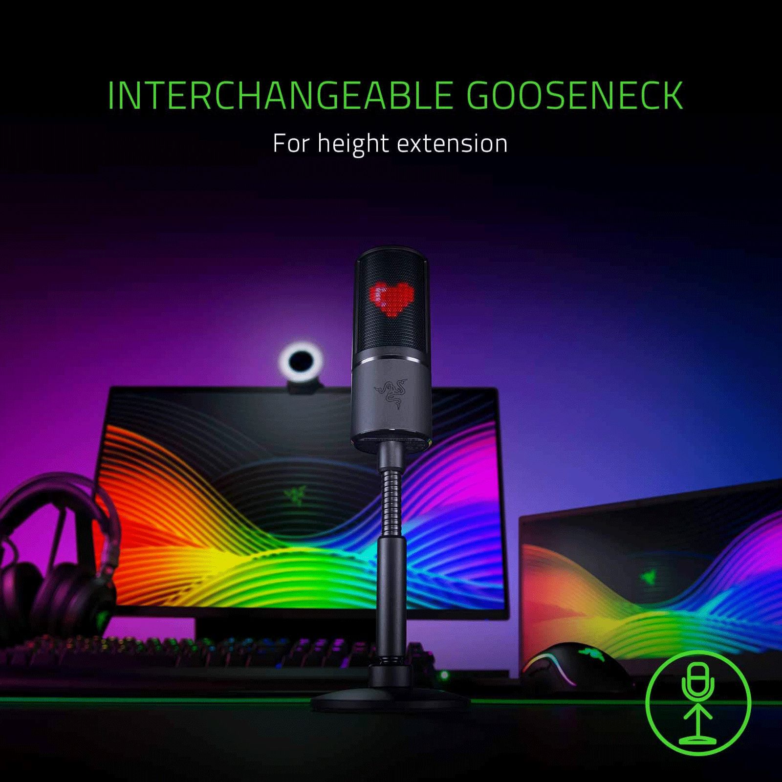 RAZER Seiren Emote USB Wired Microphone with Built-in Shock Mount (Black)_8