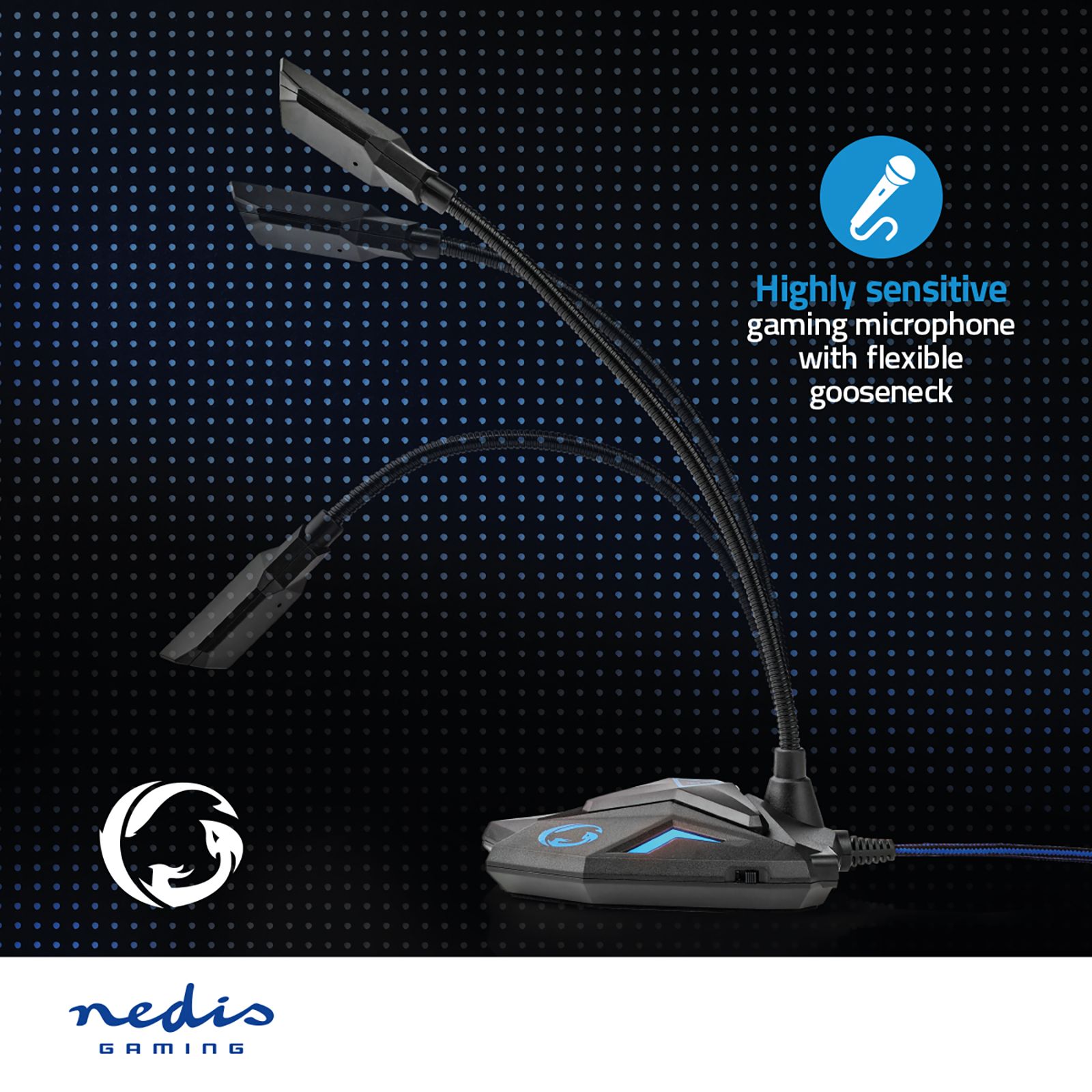 nedis Gaming Gooseneck Wired Condenser Microphone (Mute Button, GMICGU100BK, Black)_15
