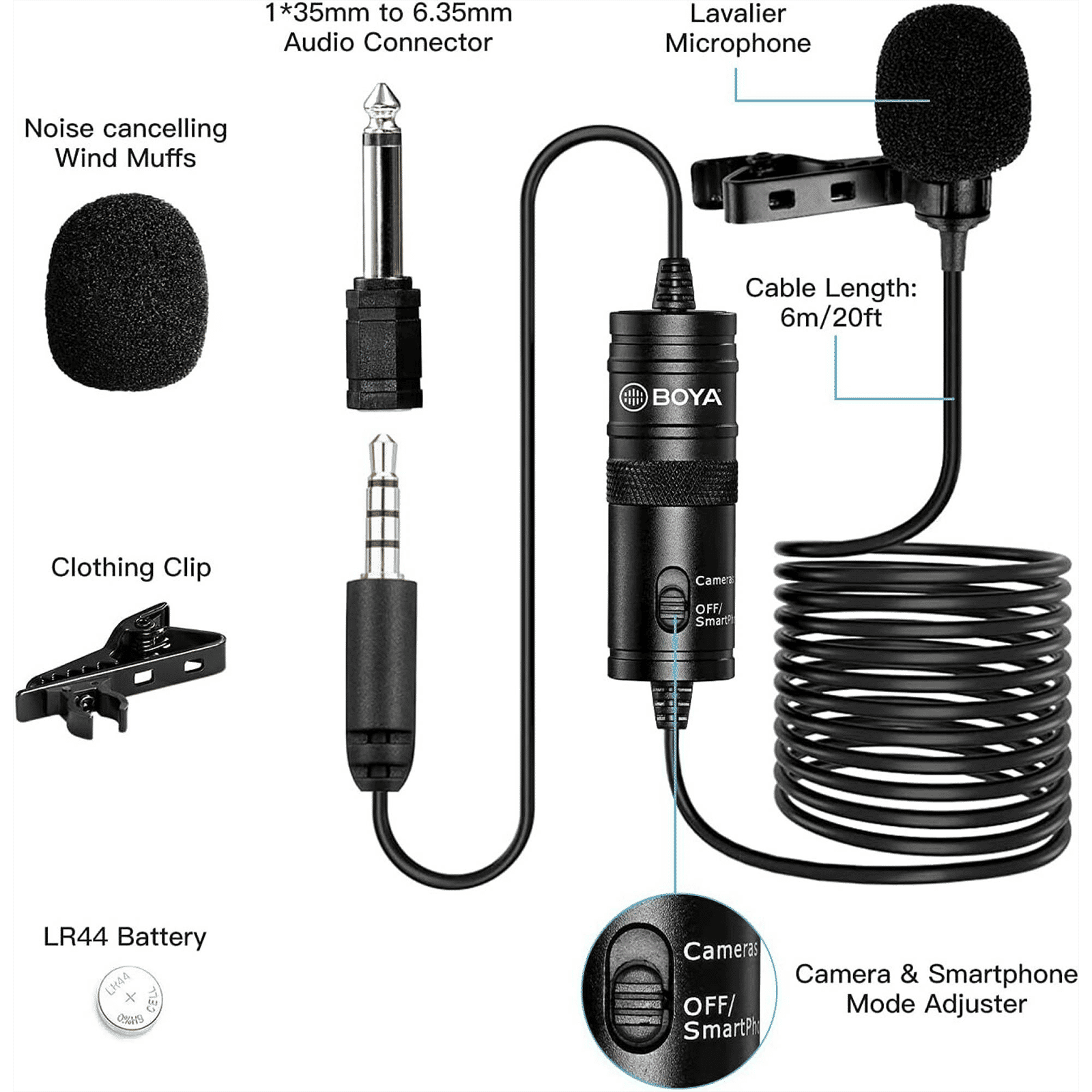 Boya 3.5 Jack Wired Microphone with 360 Degree Range Pickup (Black) Boya 3.5 Jack Wired Microphone with 360 Degree Range Pickup (Black)_13