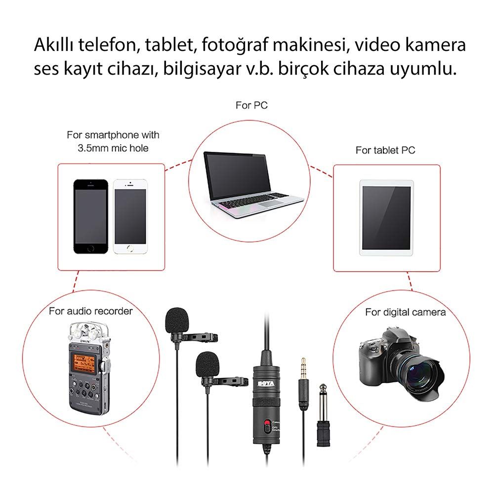 Boya 3.5 Jack Wired Microphone with 360 Degree Range Pickup (Black) Boya 3.5 Jack Wired Microphone with 360 Degree Range Pickup (Black)_9