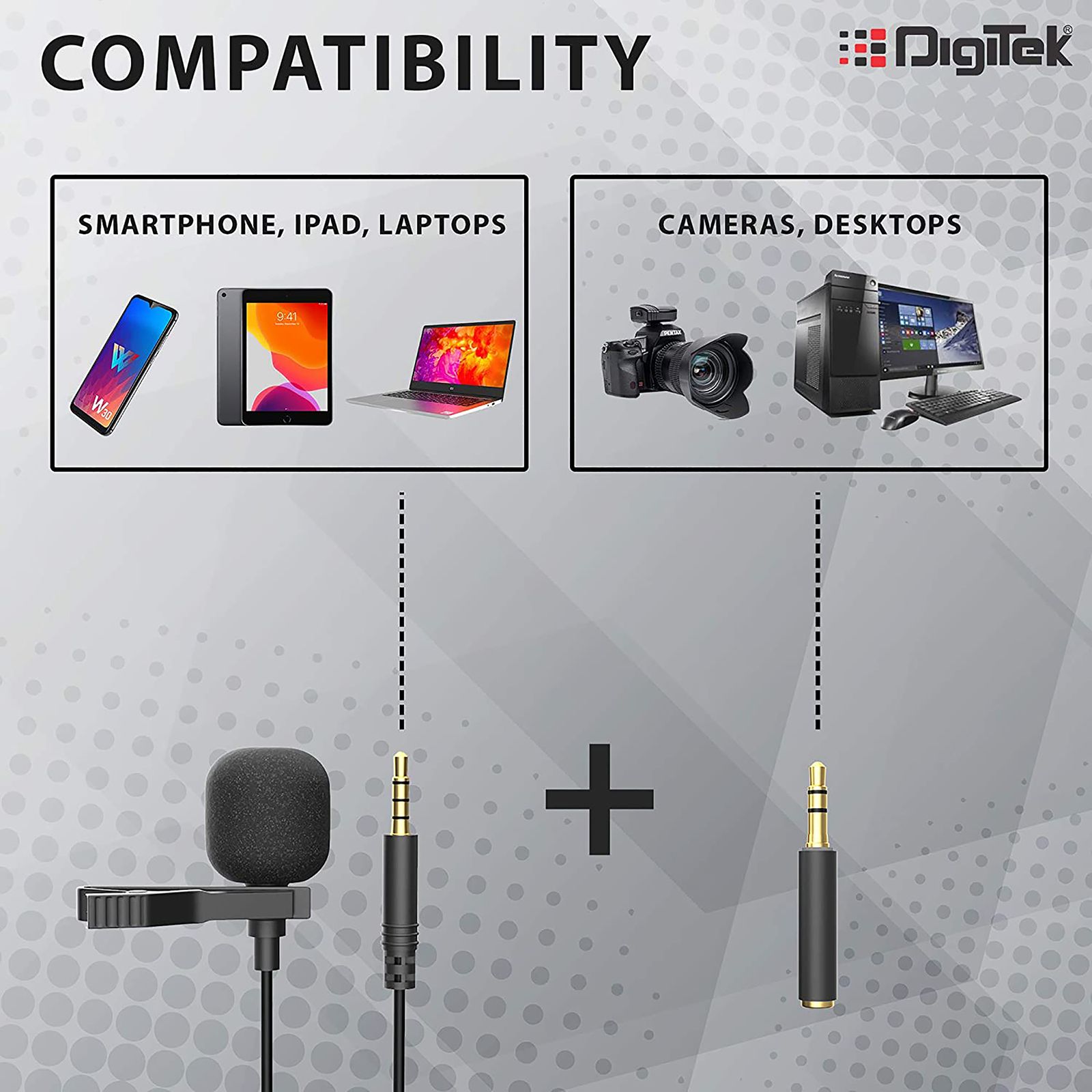 DigiTek DM-02 3.5 Jack Wired Microphone with Noise Reduction (Black) DigiTek DM-02 3.5 Jack Wired Microphone with Noise Reduction (Black)_5