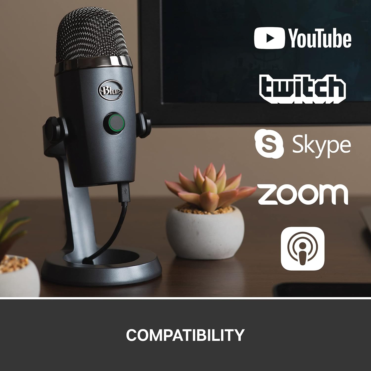 logitech Yeti Nano USB Wired Microphone with HD Audio (Shadow Grey) logitech Yeti Nano USB Wired Microphone with HD Audio (Shadow Grey)_6