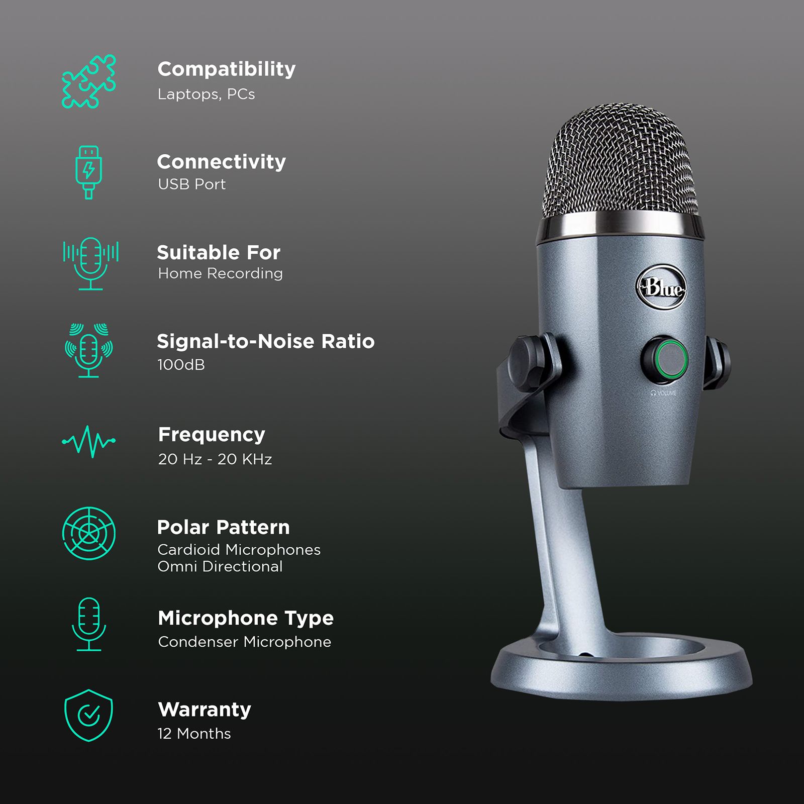 logitech Yeti Nano USB Wired Microphone with HD Audio (Shadow Grey) logitech Yeti Nano USB Wired Microphone with HD Audio (Shadow Grey)_2