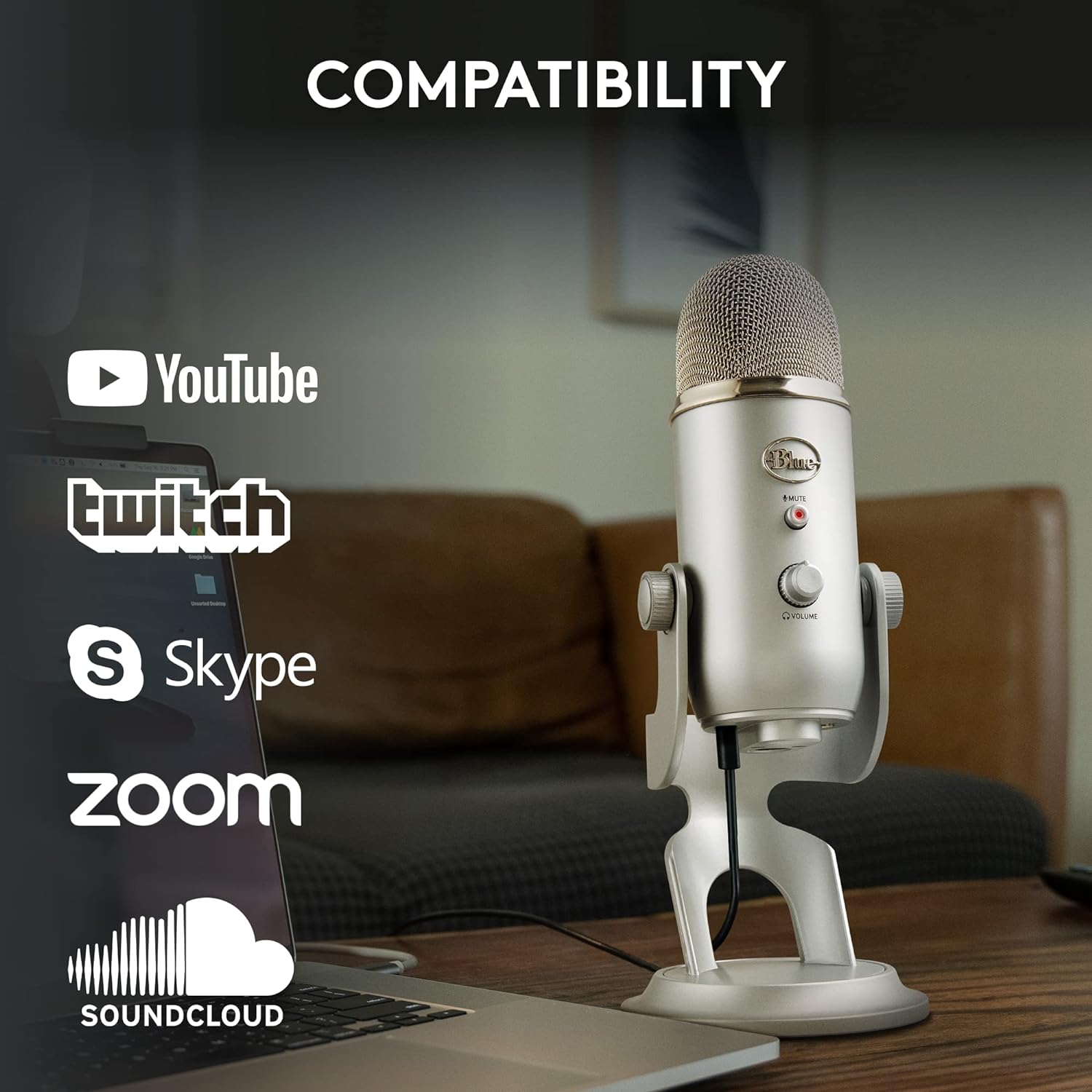 logitech Yeti USB Wired Microphone with HD Audio (Silver) logitech Yeti USB Wired Microphone with HD Audio (Silver)_9