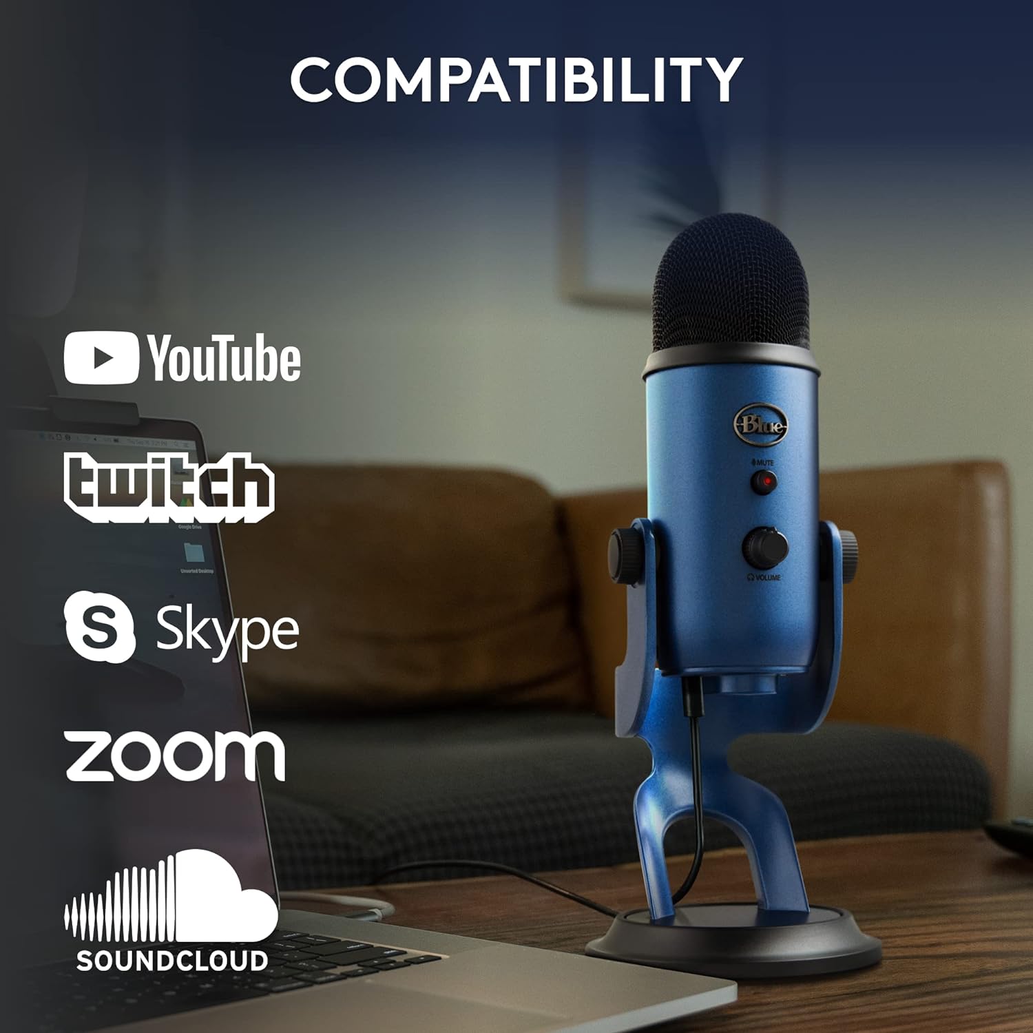 logitech Yeti USB Wired Microphone with HD Audio (Midnight Blue) logitech Yeti USB Wired Microphone with HD Audio (Midnight Blue)_10