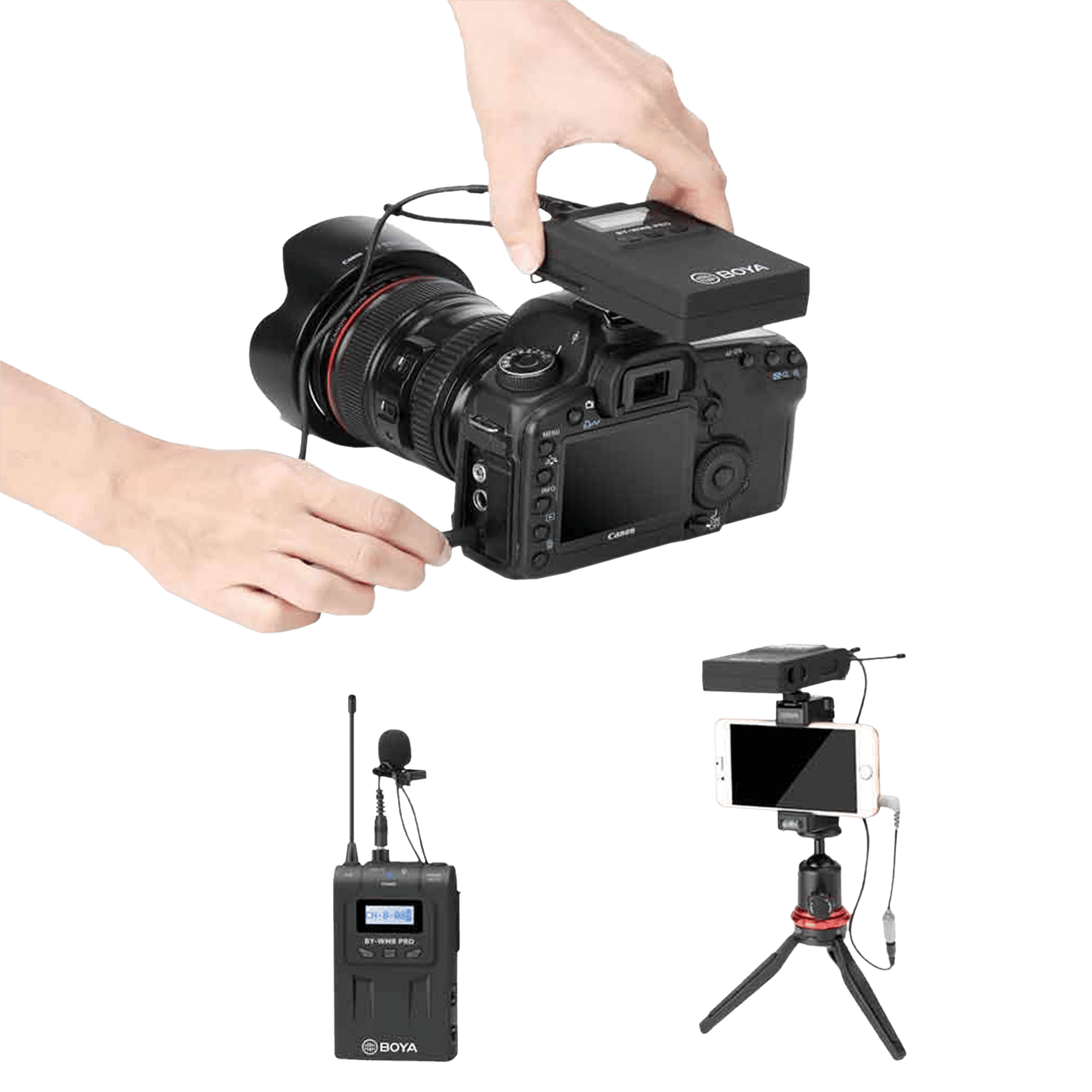 Boya 3.5 Jack Wireless Microphone with Automatic LCD Lock Function (Black)_10