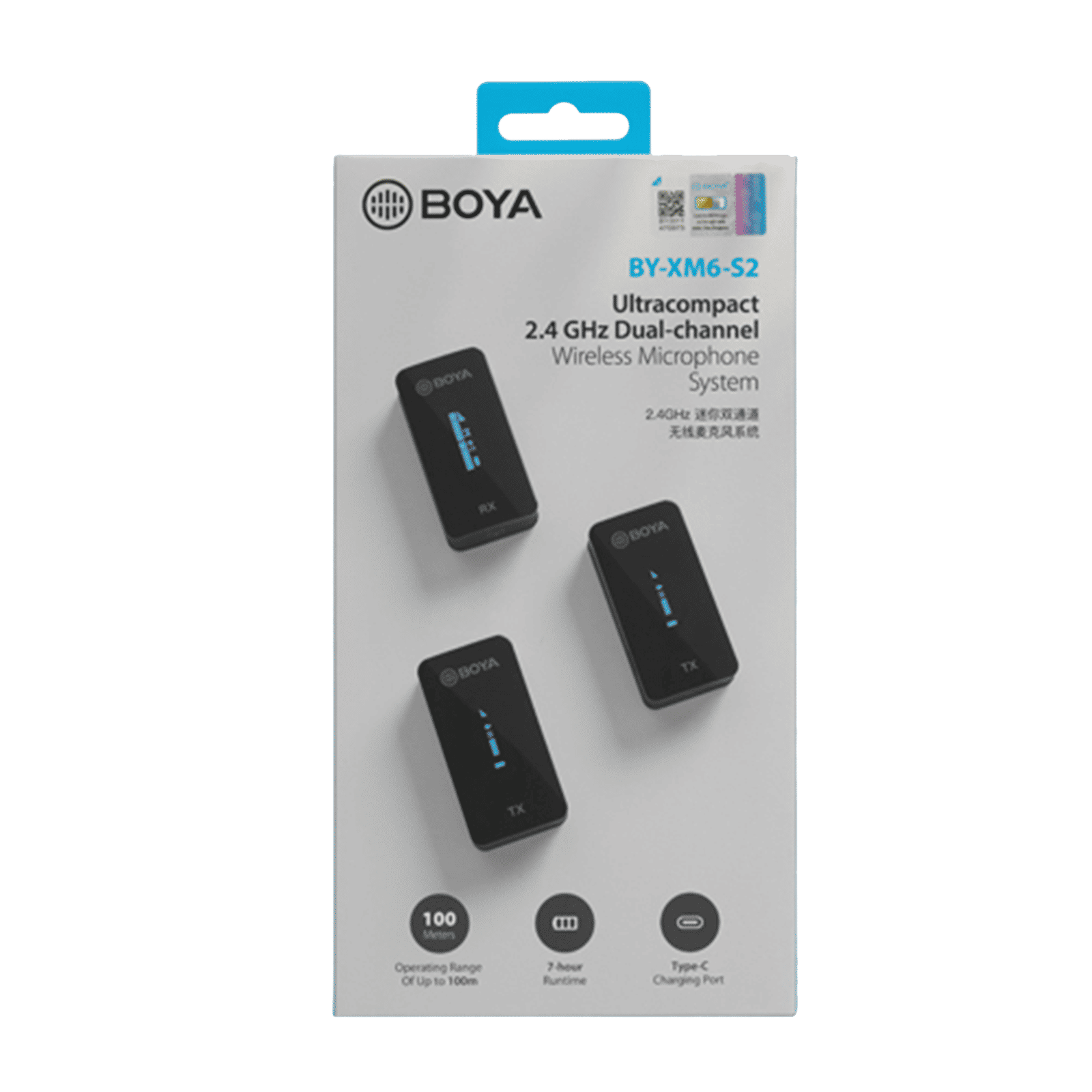 Boya Type C & 3.5 Jack Wireless Microphone with 2.4GHz Transmission Technology (Black)_12