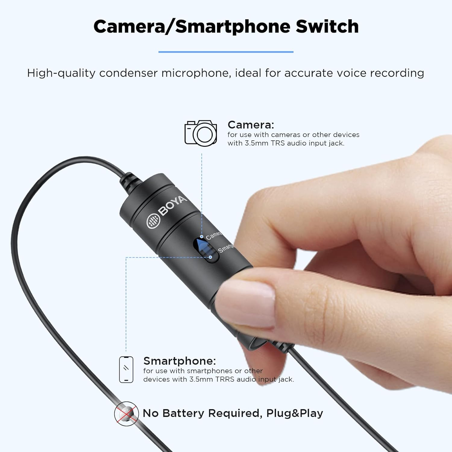 Boya Universal 3.5 Jack Wired Microphone with Low Handling Noise (Black) Boya Universal 3.5 Jack Wired Microphone with Low Handling Noise (Black)_14