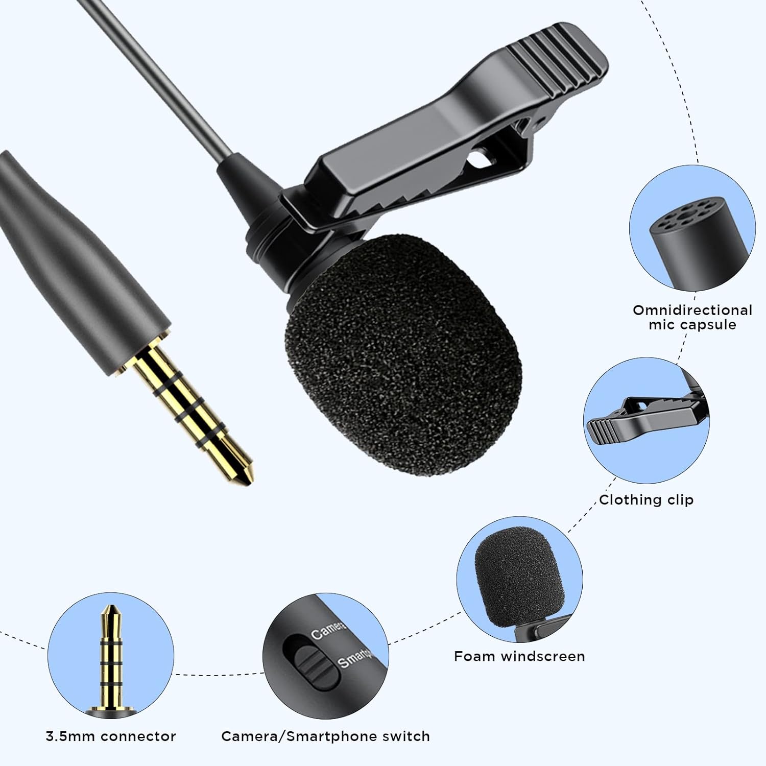 Boya Universal 3.5 Jack Wired Microphone with Low Handling Noise (Black) Boya Universal 3.5 Jack Wired Microphone with Low Handling Noise (Black)_15