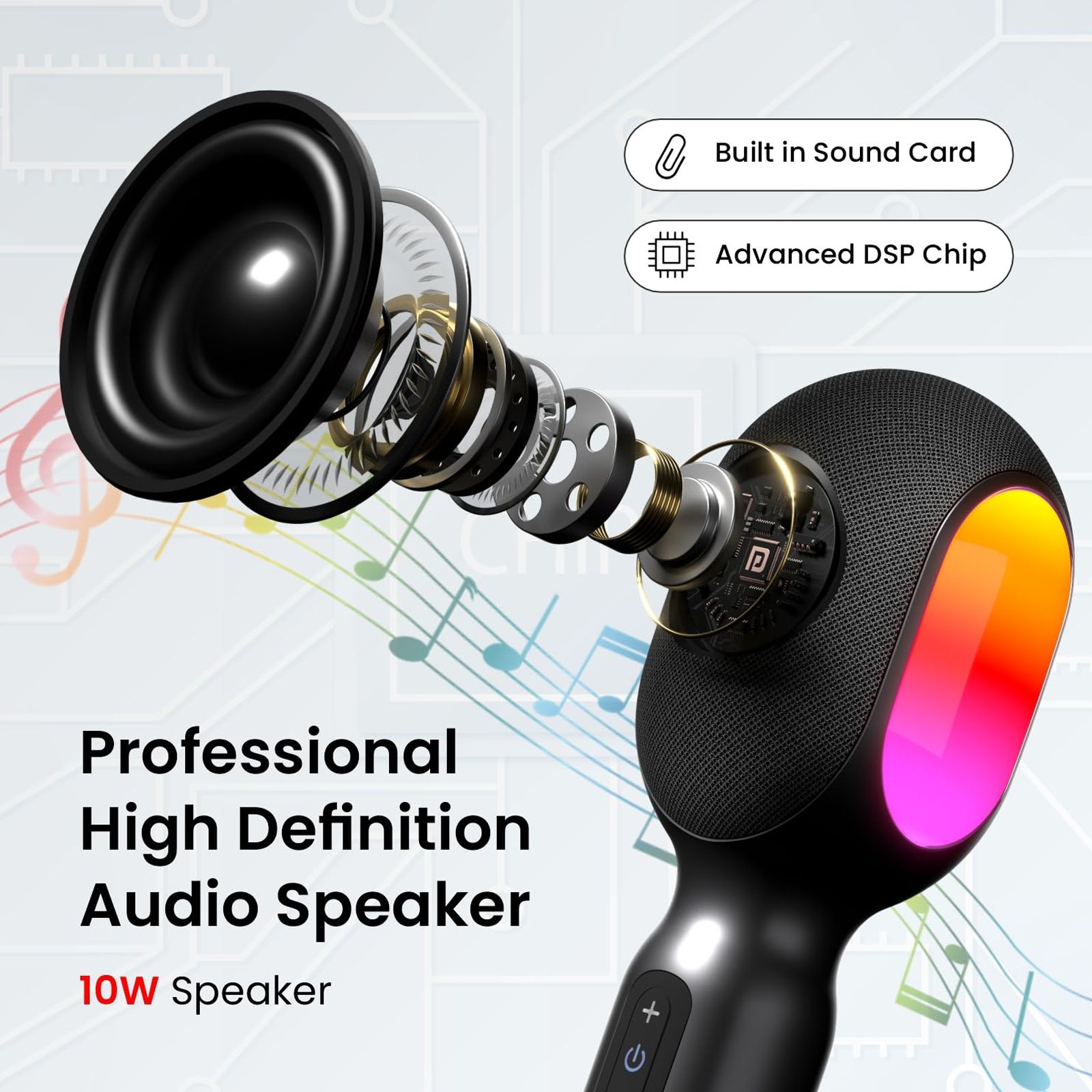 PORTRONICS Dash 2 Type C and 3.5 Jack Wireless Microphone with Speaker (Grey) PORTRONICS Dash 2 Type C and 3.5 Jack Wireless Microphone with Speaker (Grey)_5