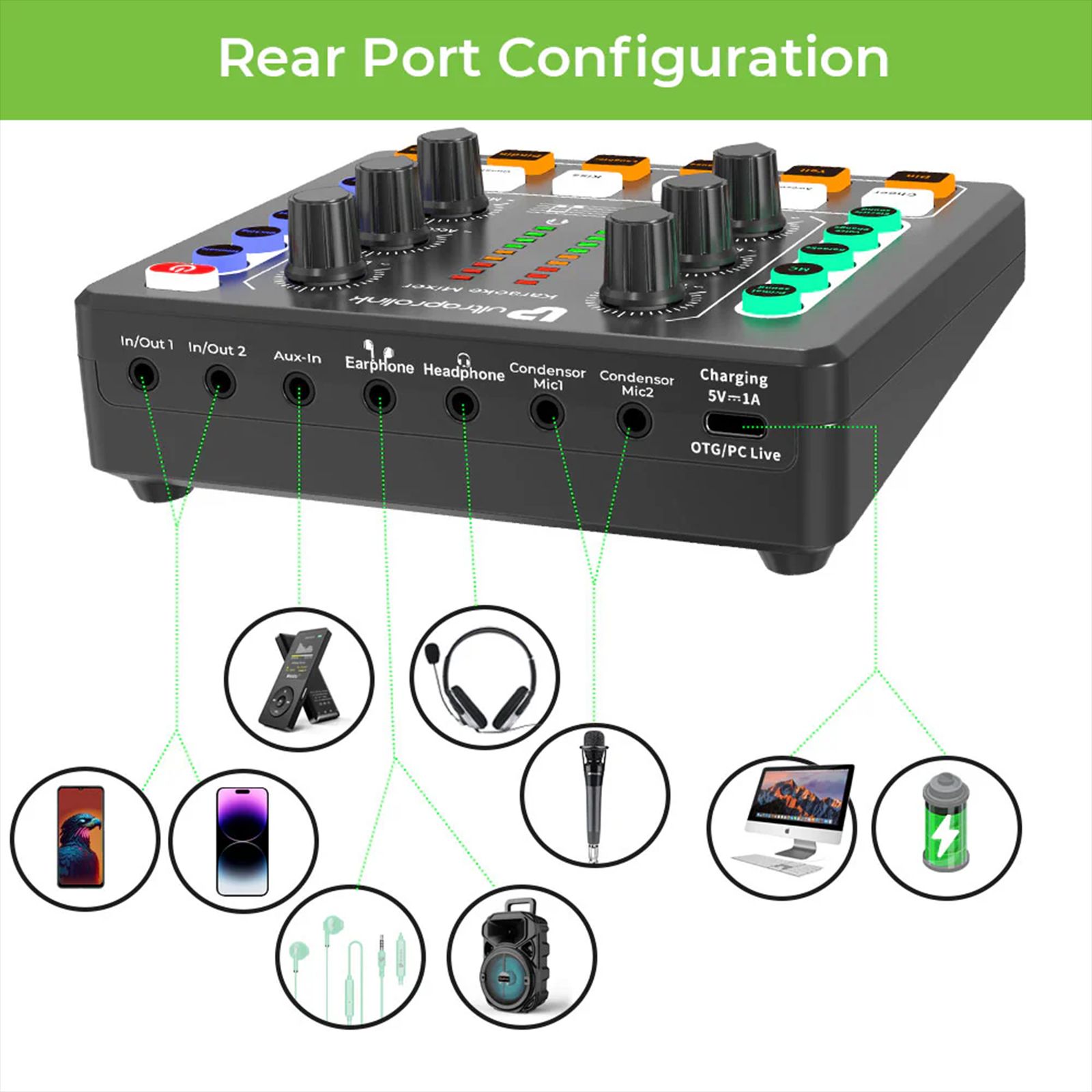 ultraprolink Wireless Karaoke Mixer with Condenser Mic (Black) ultraprolink Wireless Karaoke Mixer with Condenser Mic (Black)_6