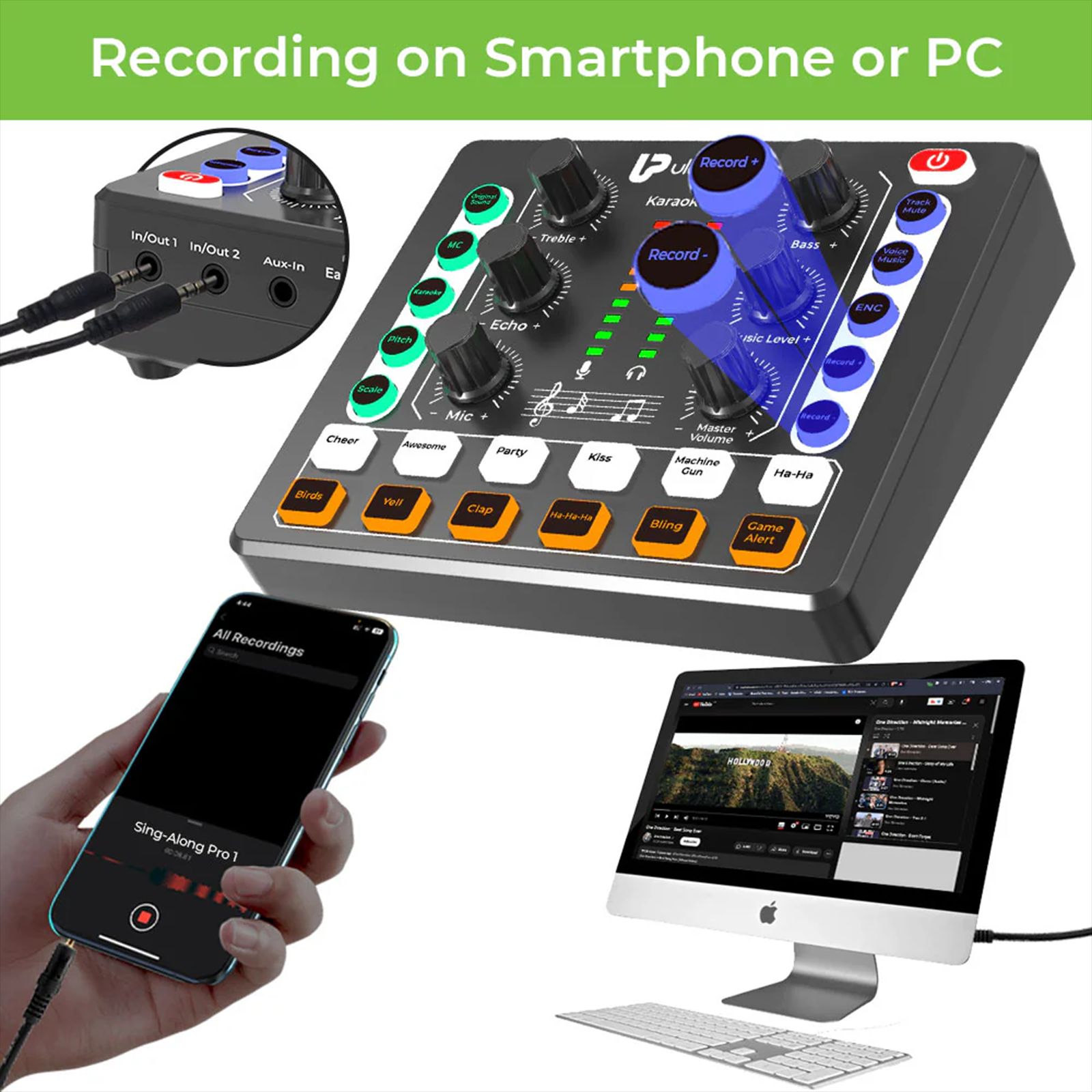 ultraprolink Wireless Karaoke Mixer with Condenser Mic (Black) ultraprolink Wireless Karaoke Mixer with Condenser Mic (Black)_3