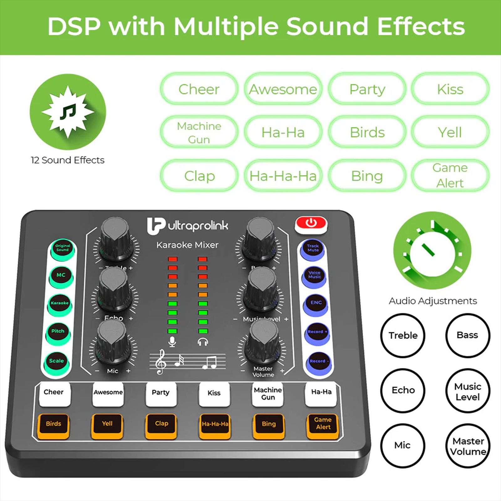 ultraprolink Wireless Karaoke Mixer with Condenser Mic (Black) ultraprolink Wireless Karaoke Mixer with Condenser Mic (Black)_5