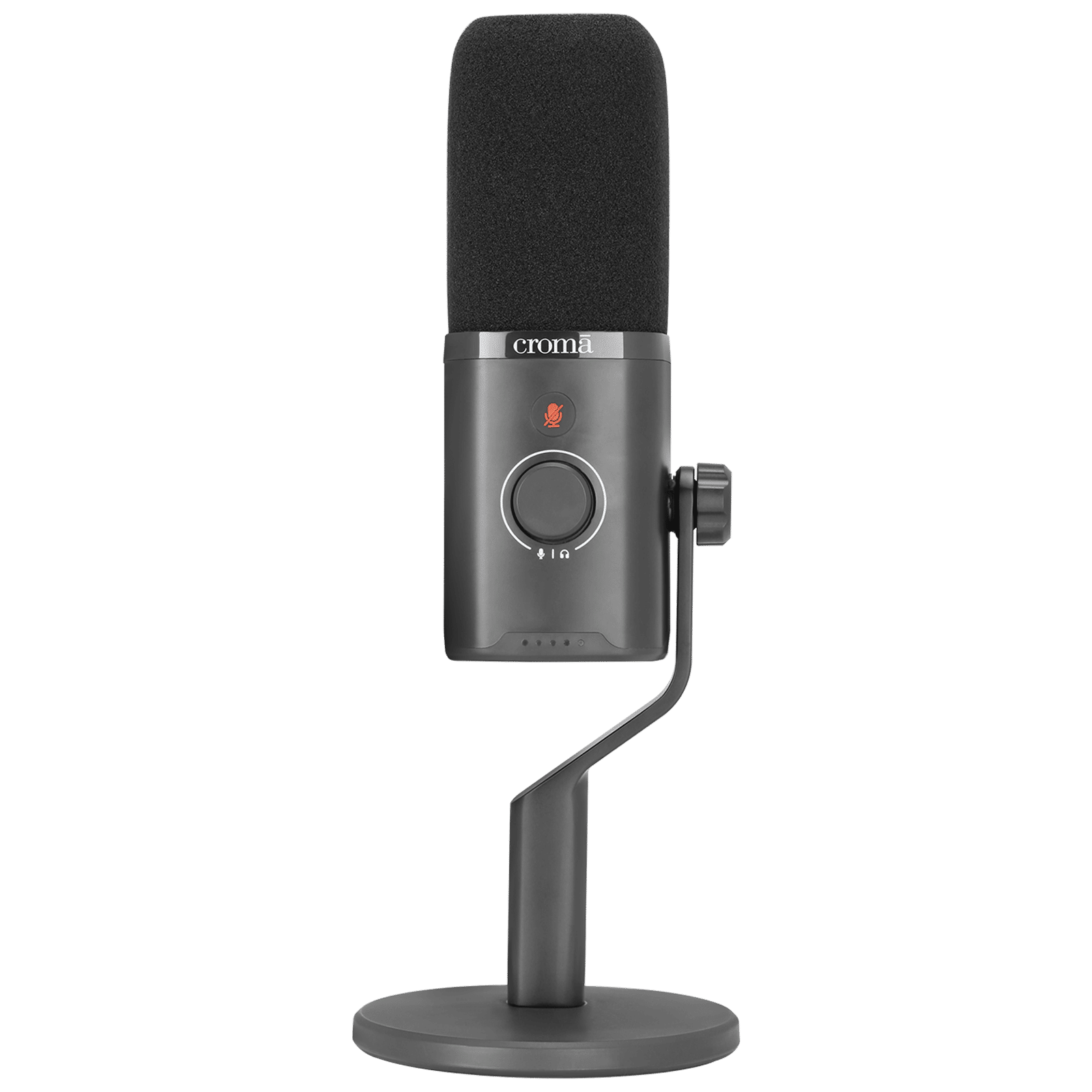 Croma USB, XLR & 3.5 Jack Wired Microphone with Touch Mute Button (Black) Croma USB, XLR & 3.5 Jack Wired Microphone with Touch Mute Button (Black)_1