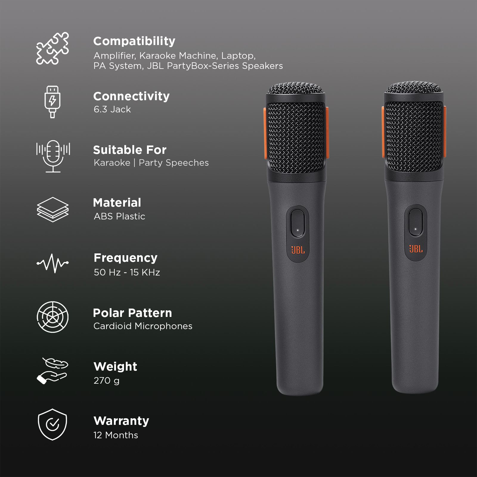 JBL Digital 2 Mic 6.3mm Dongle Jack Wireless Microphone with 2.4GHz Transmission (Black) JBL Digital 2 Mic 6.3mm Dongle Jack Wireless Microphone with 2.4GHz Transmission (Black)_3