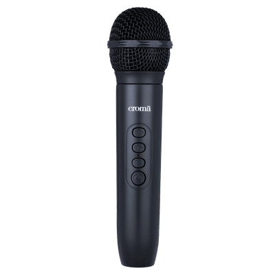 Croma Type C & 6.35mm Jack Wireless Microphone with 2.4GHz Transmission (Black)