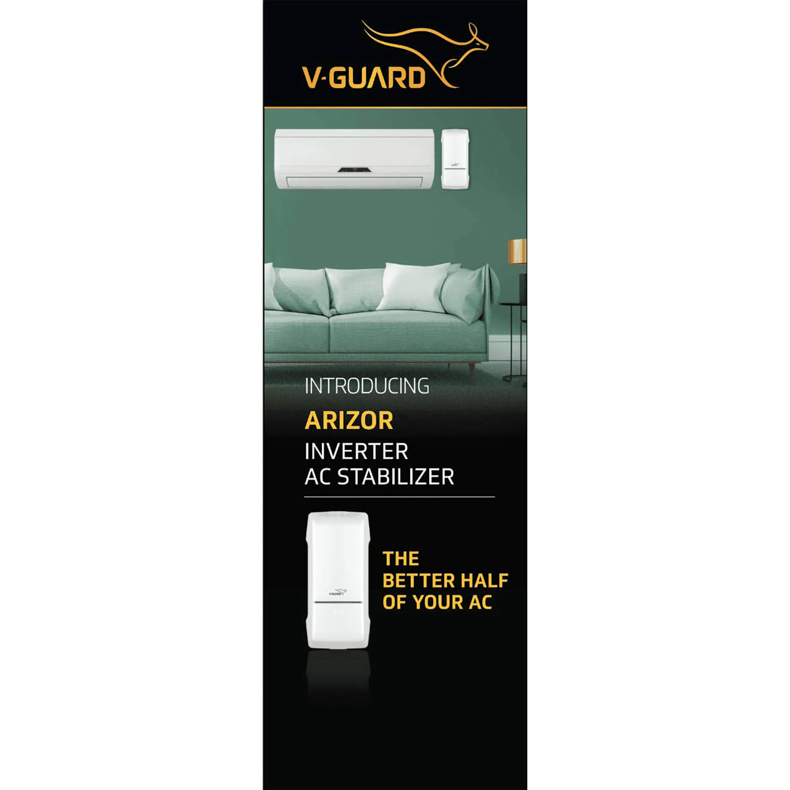 V-GUARD Arizor 4150 12 Amps Voltage Stabilizer For 1.5 Ton Inverter Air Conditioner (150 - 280 V, Smart Voltage Correction, White)_4