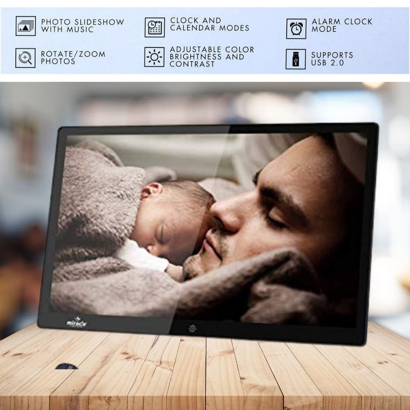 Miracle Digital 30.48cm (12 Inches) Digital Photo Frame (Stereo Speaker, MD004, Black) Miracle Digital 30.48cm (12 Inches) Digital Photo Frame (Stereo Speaker, MD004, Black)_4