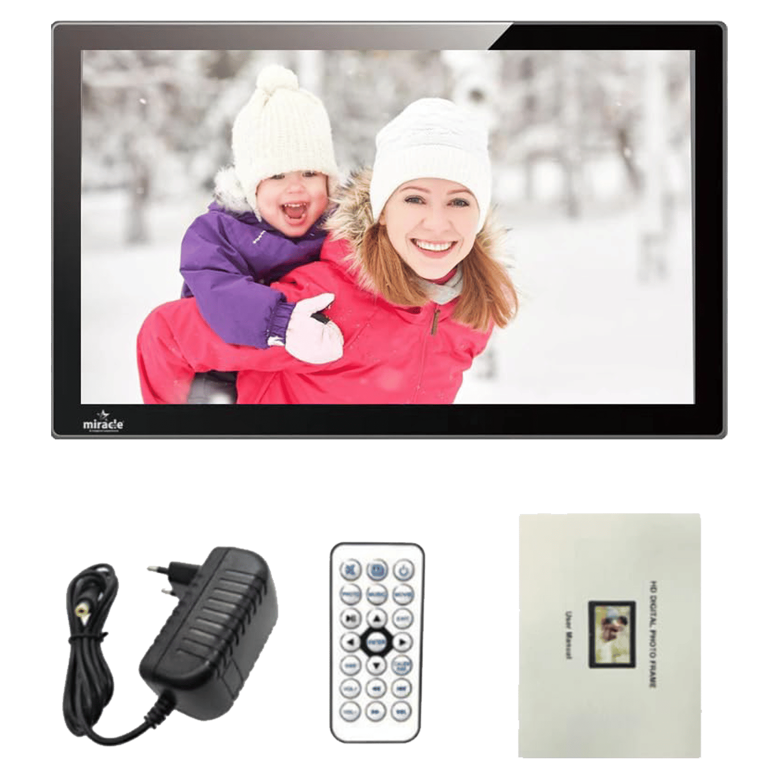 Miracle Digital 39.11cm (15.4 Inches) Digital Photo Frame (Stereo Speaker, MD005, Black) Miracle Digital 39.11cm (15.4 Inches) Digital Photo Frame (Stereo Speaker, MD005, Black)_1