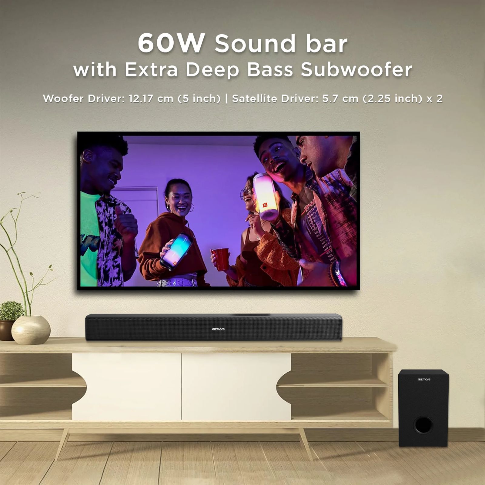 GIZmore BAR6000 60W Bluetooth Soundbar with Remote (360 Degree Surround Sound, 2.1 Channel, Black) GIZmore BAR6000 60W Bluetooth Soundbar with Remote (360 Degree Surround Sound, 2.1 Channel, Black)_7