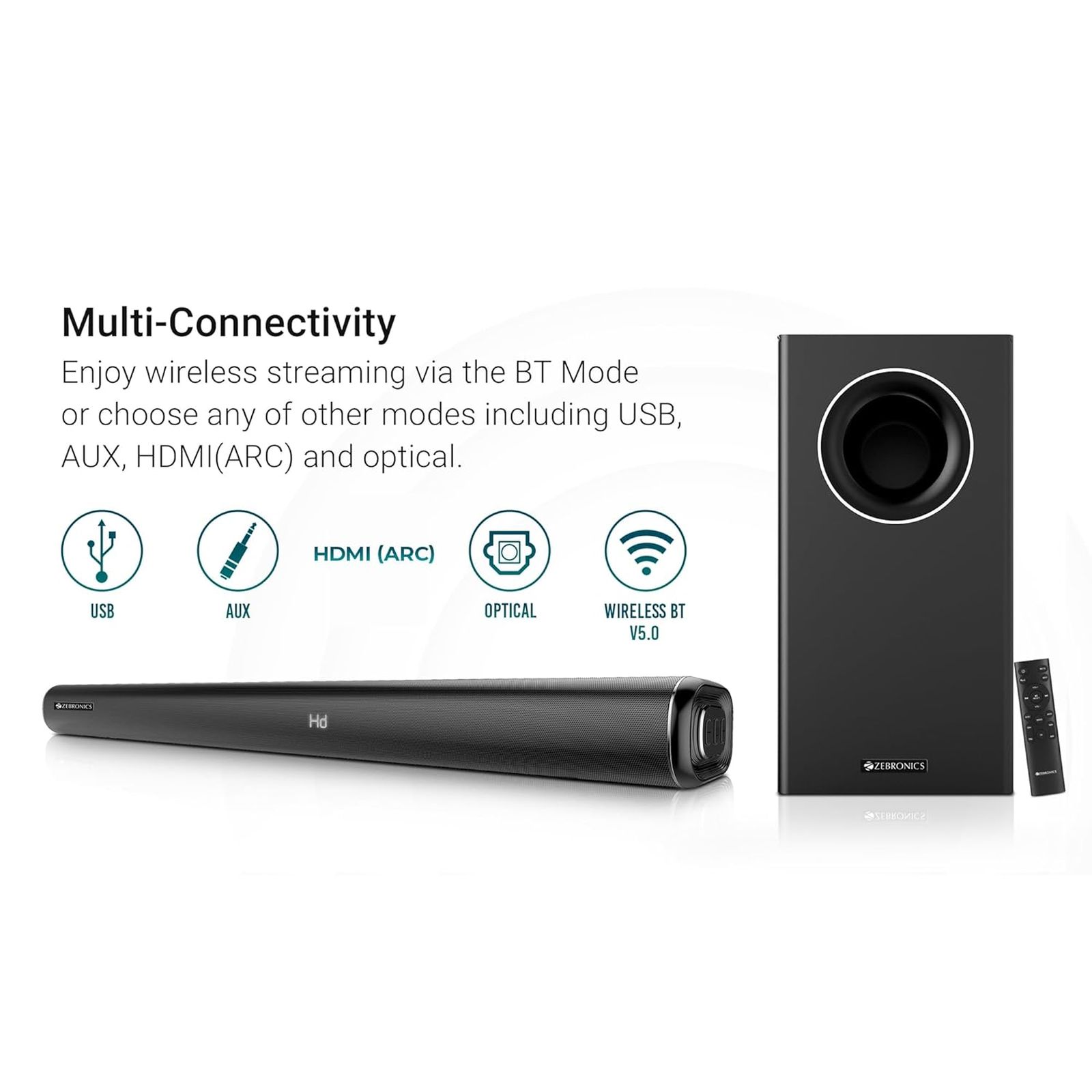 ZEBRONICS ZEB-Juke Bar 6000DWS Pro 200W Bluetooth Soundbar with Remote (Immersive Audio, 2.1 Channel, Black) ZEBRONICS ZEB-Juke Bar 6000DWS Pro 200W Bluetooth Soundbar with Remote (Immersive Audio, 2.1 Channel, Black)_13