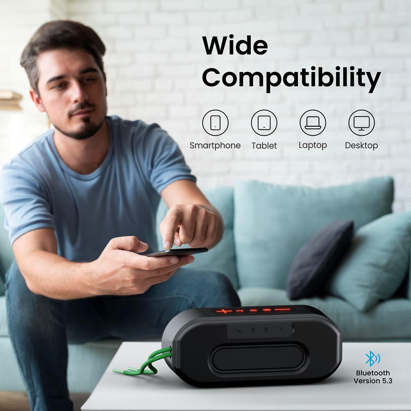 PORTRONICS PIXEL 3 10W Portable Bluetooth Speaker (IPX7 Water Resistant, 7 Hours Playtime, Black) PORTRONICS PIXEL 3 10W Portable Bluetooth Speaker (IPX7 Water Resistant, 7 Hours Playtime, Black)_6