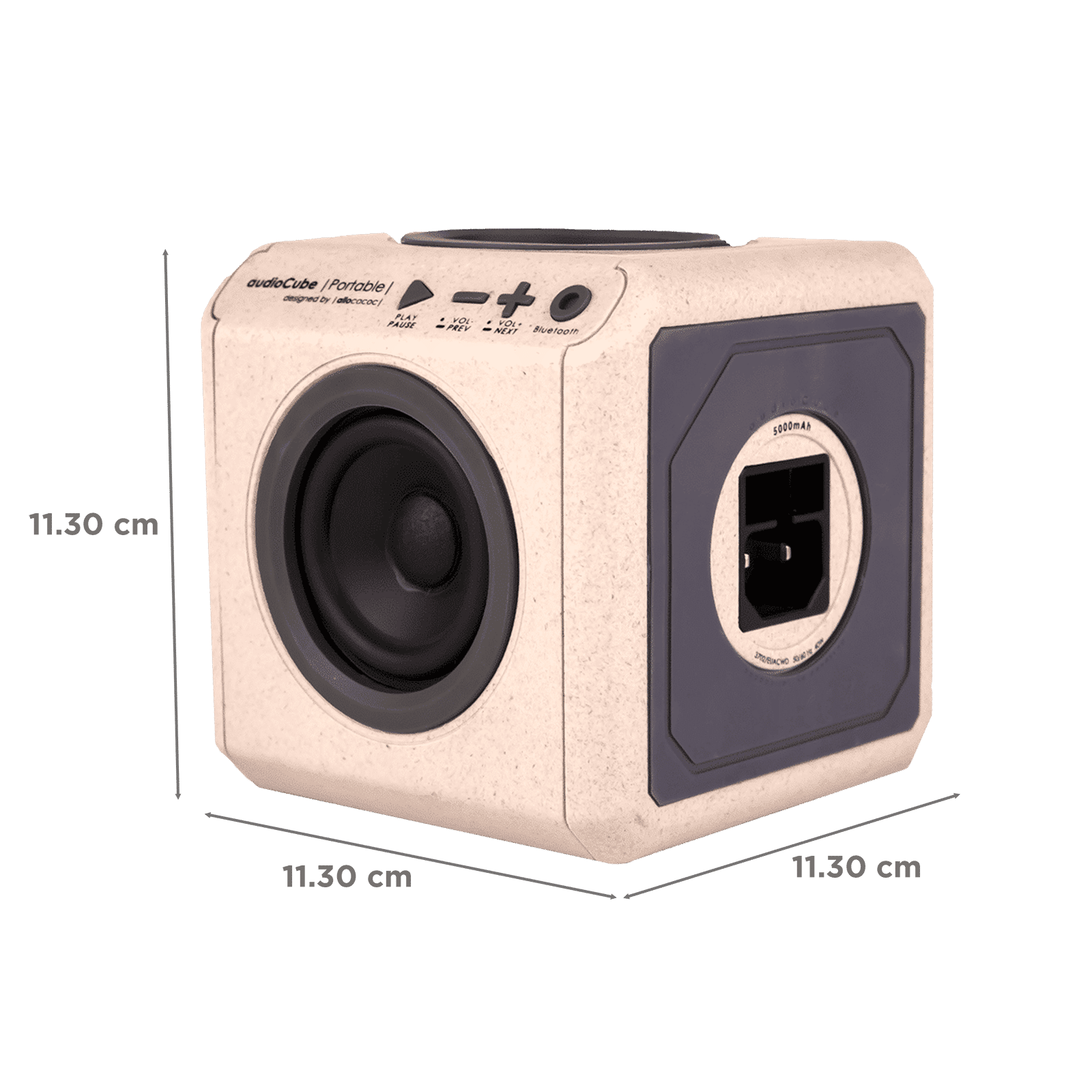 allocacoc Audiocube 30W Portable Bluetooth Speaker (Splash Resistant, Wood Brown) allocacoc Audiocube 30W Portable Bluetooth Speaker (Splash Resistant, Wood Brown)_2