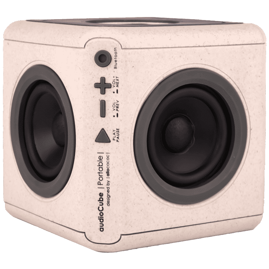 allocacoc Audiocube 30W Portable Bluetooth Speaker (Splash Resistant, Wood Brown) allocacoc Audiocube 30W Portable Bluetooth Speaker (Splash Resistant, Wood Brown)_4