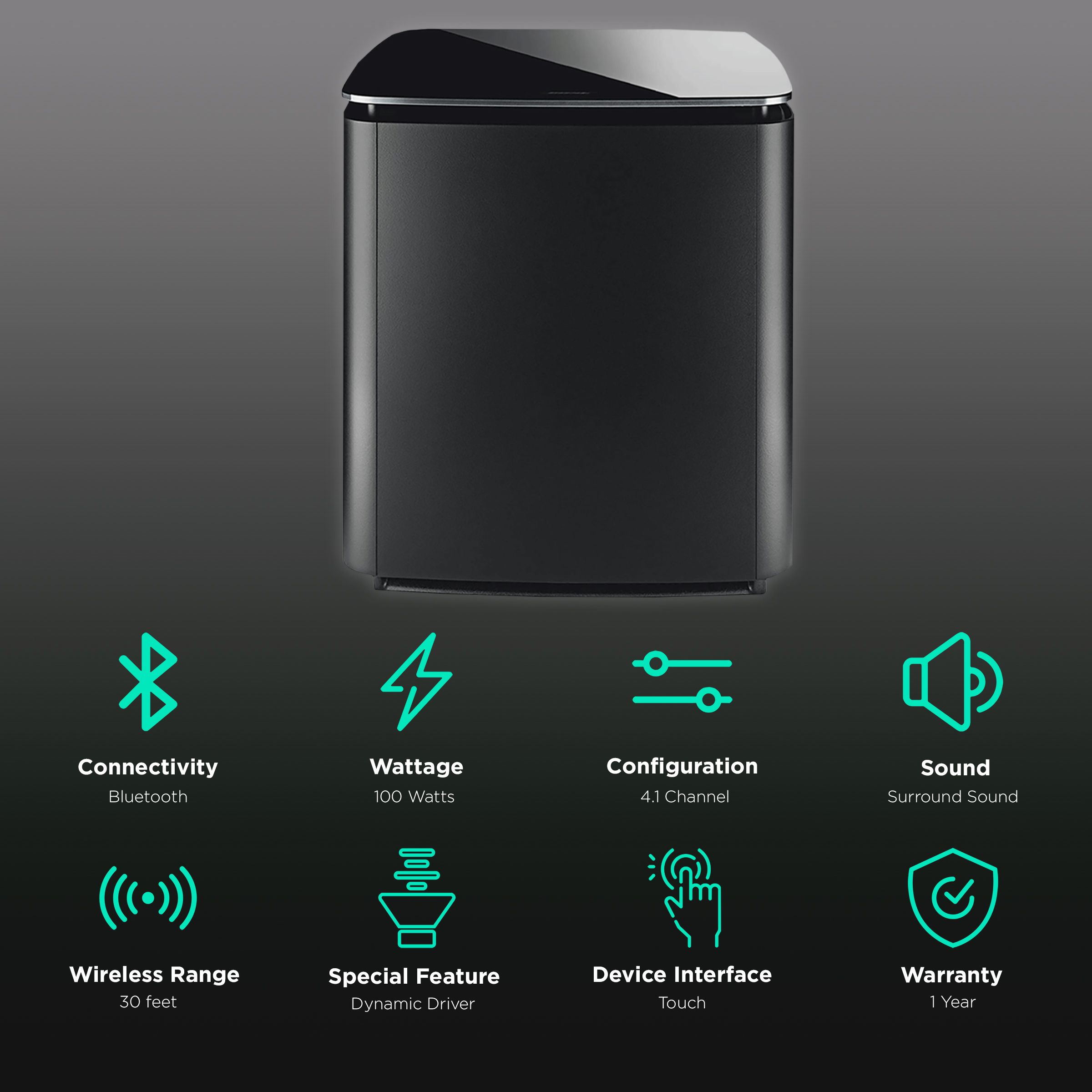 BOSE Acoustimas 300 100W Portable Bluetooth Speaker (Surround Sound, 4.1 Channel, Black)_2