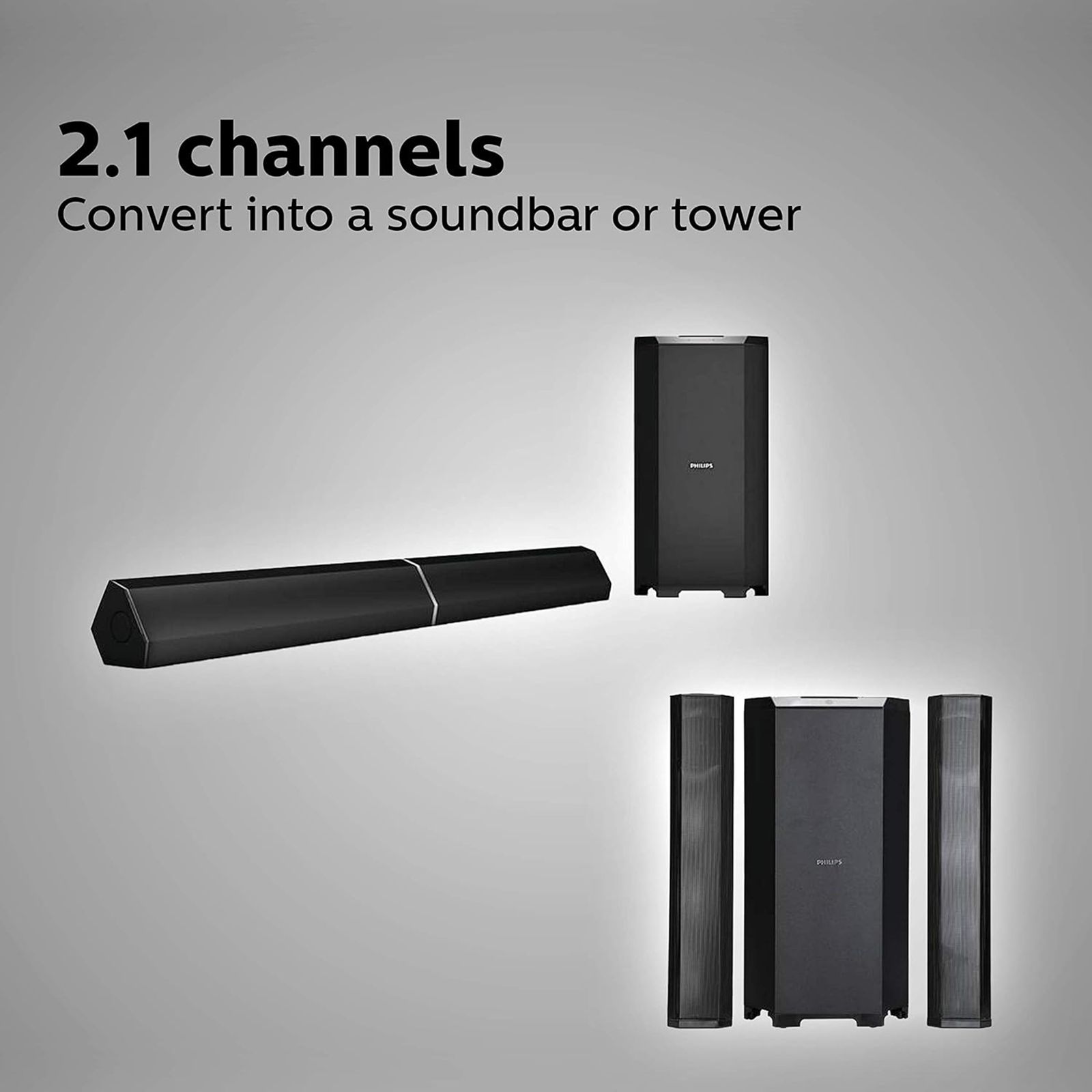 PHILIPS 80W Multimedia Speaker (High Fidelity Sound, 2.1 Channel, Black)_8