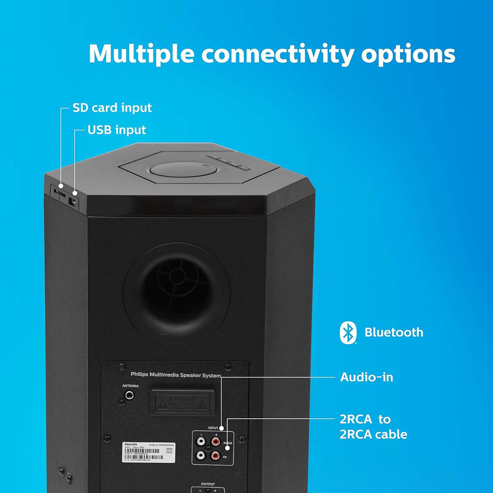 PHILIPS 80W Multimedia Speaker (High Fidelity Sound, 2.1 Channel, Black)_9