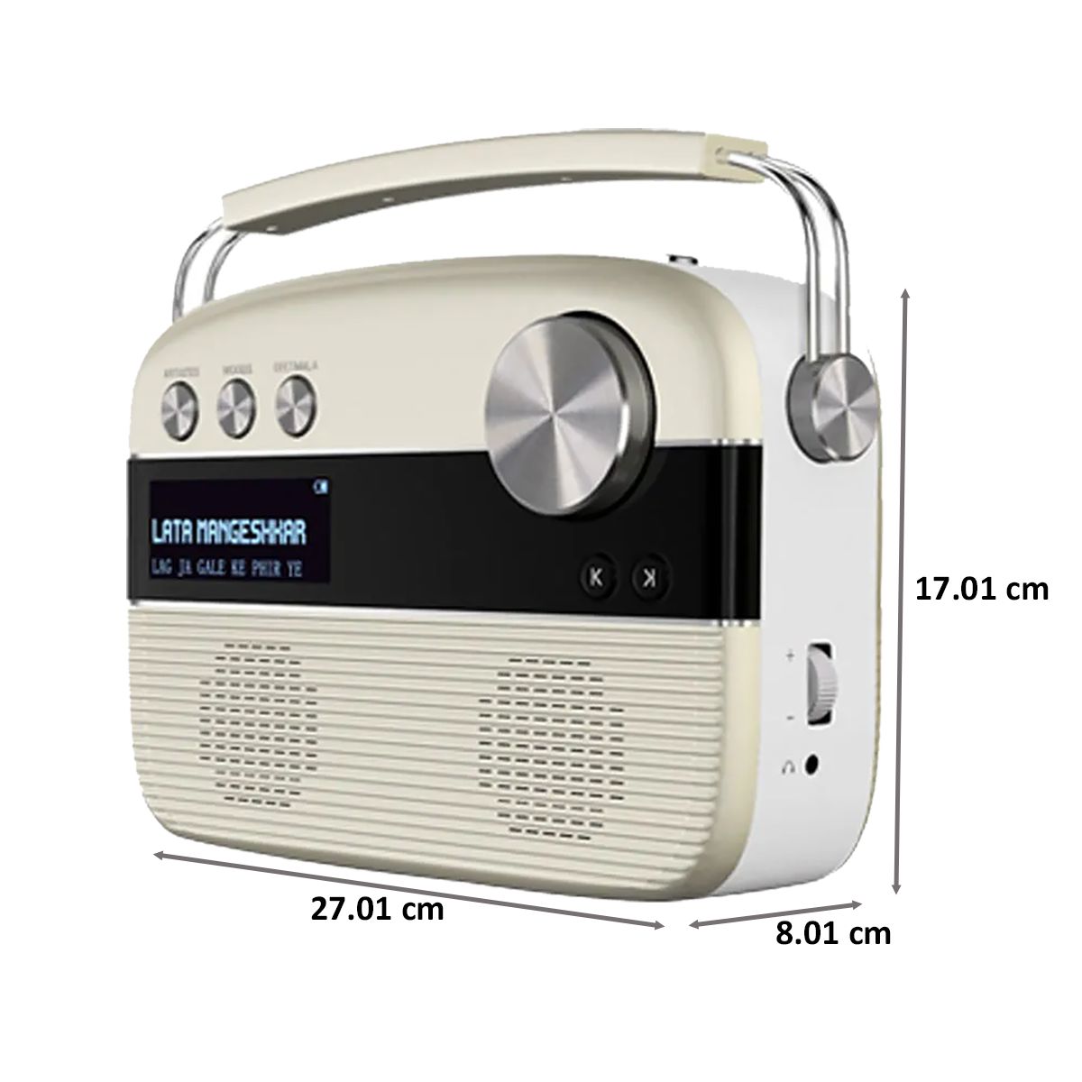 SAREGAMA Carvaan 6W Portable Bluetooth Speaker (5000 Pre Loaded Songs, Stereo Channel, White)_2