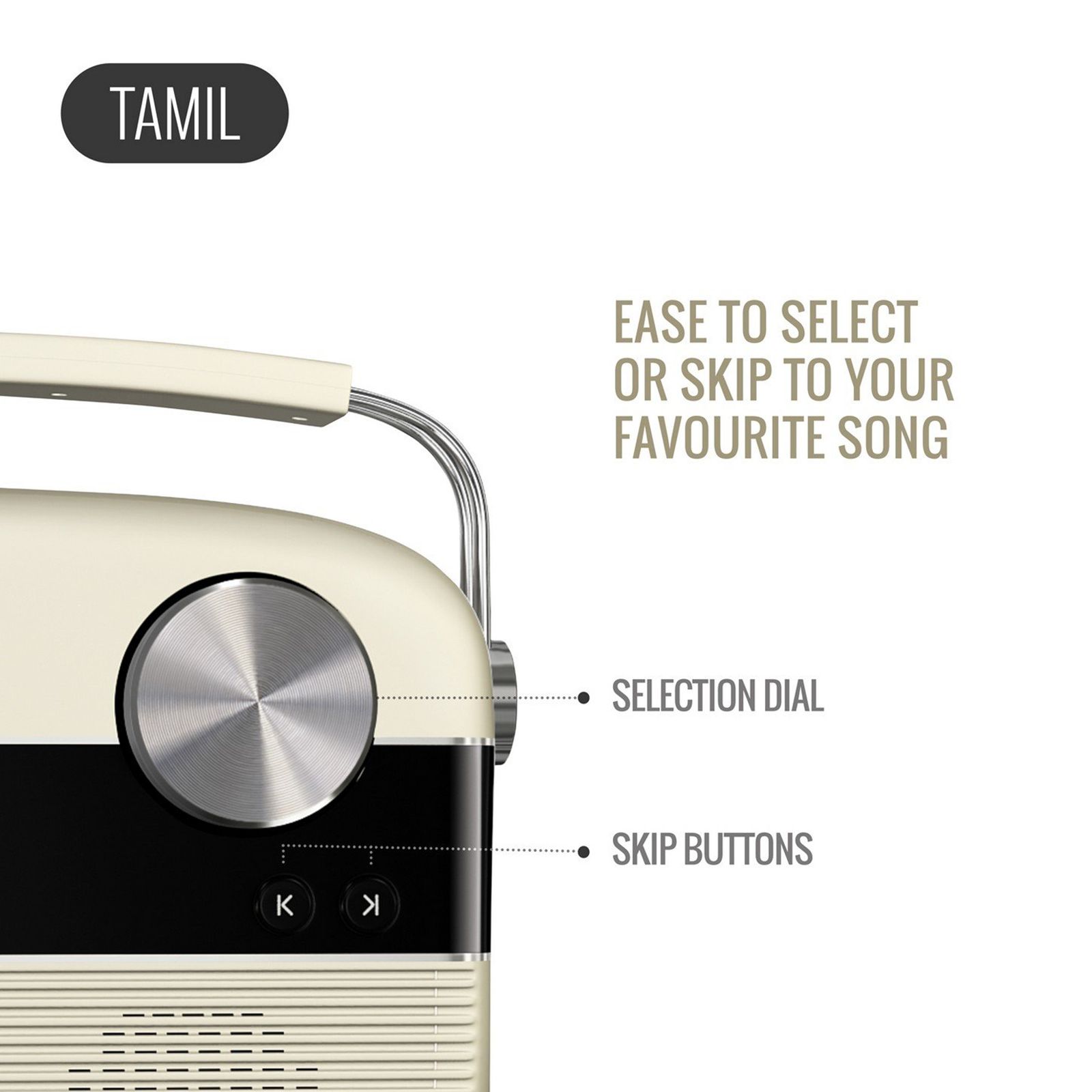 SAREGAMA Carvaan 6W Portable Bluetooth Speaker (5000 Pre Loaded Songs, Stereo Channel, White)_7