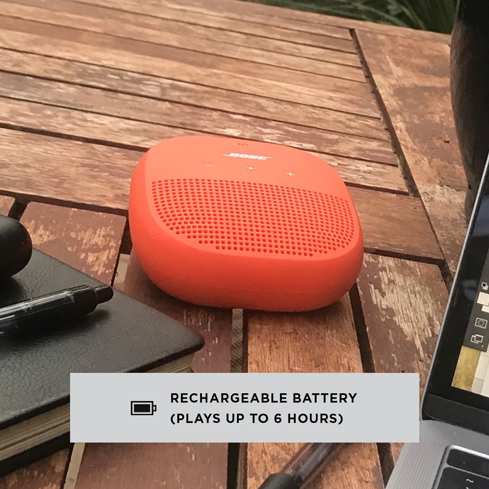BOSE SoundLink Micro 5W Portable Bluetooth Speaker (IPX67 Water Resistant, Stereo Sound, Mono Speaker, Bright Orange)_5