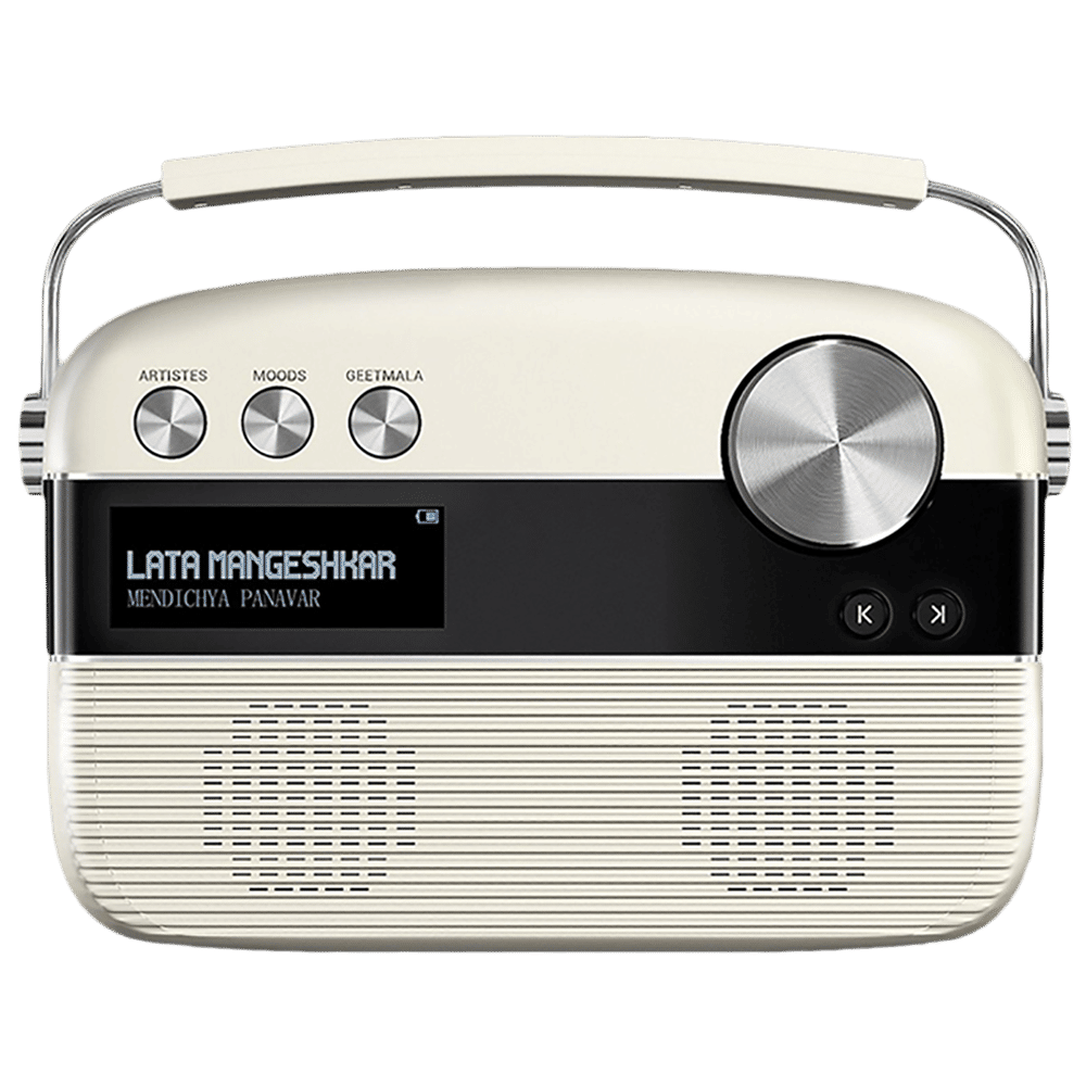 SAREGAMA Carvaan Marathi 6W Portable Bluetooth Speaker (5 Hours Playtime, Stereo Channel, Porcelain White)_1