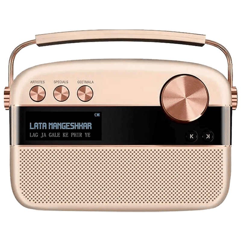 SAREGAMA Carvaan 10W Portable Bluetooth Speaker (5000 Pre Loaded Songs, Stereo Channel, Rose Gold)_1