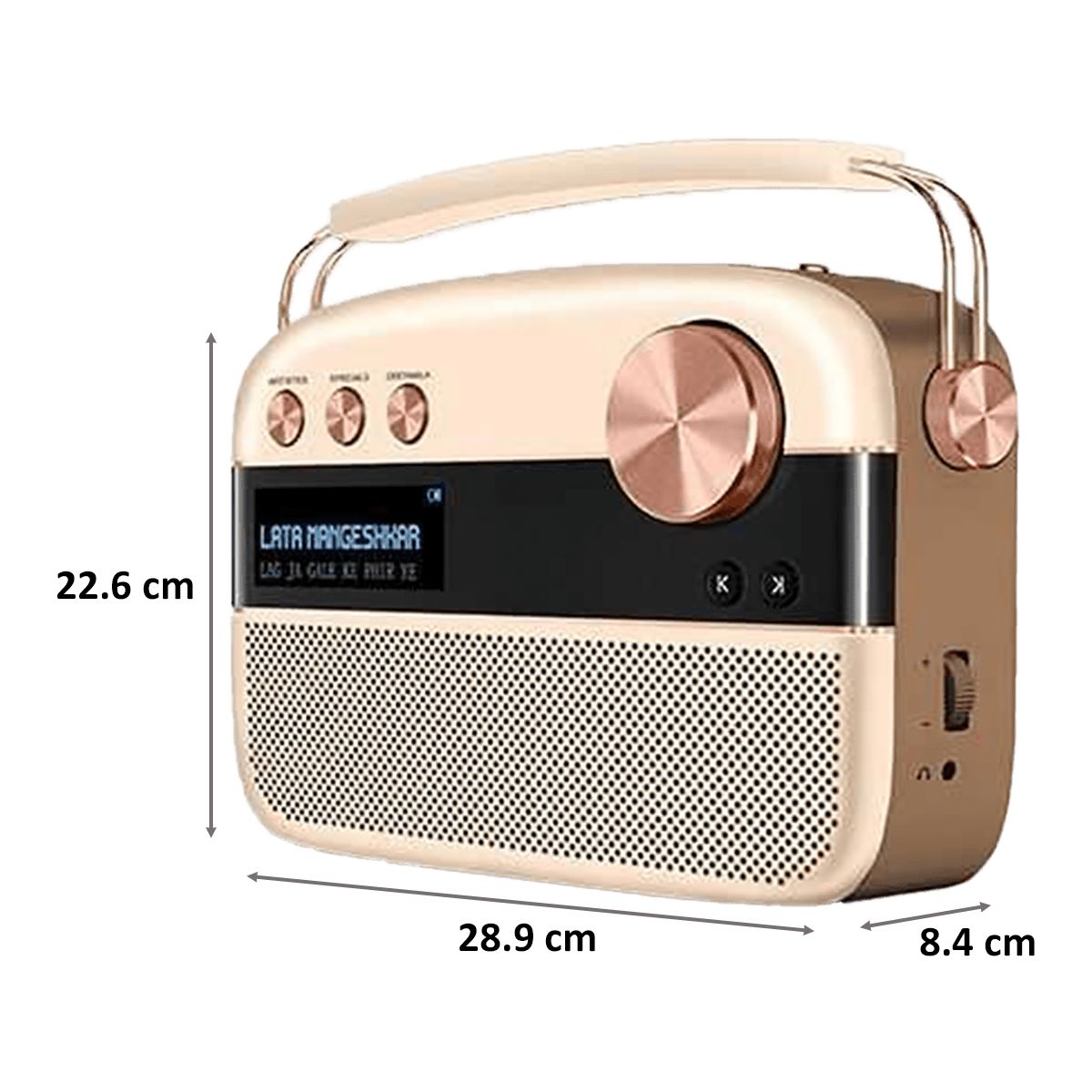 SAREGAMA Carvaan 10W Portable Bluetooth Speaker (5000 Pre Loaded Songs, Stereo Channel, Rose Gold)_2