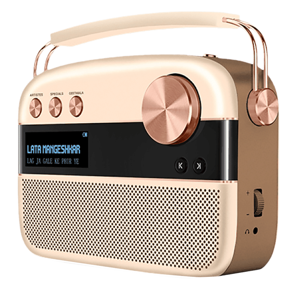 SAREGAMA Carvaan 10W Portable Bluetooth Speaker (5000 Pre Loaded Songs, Stereo Channel, Champagne Gold)_4