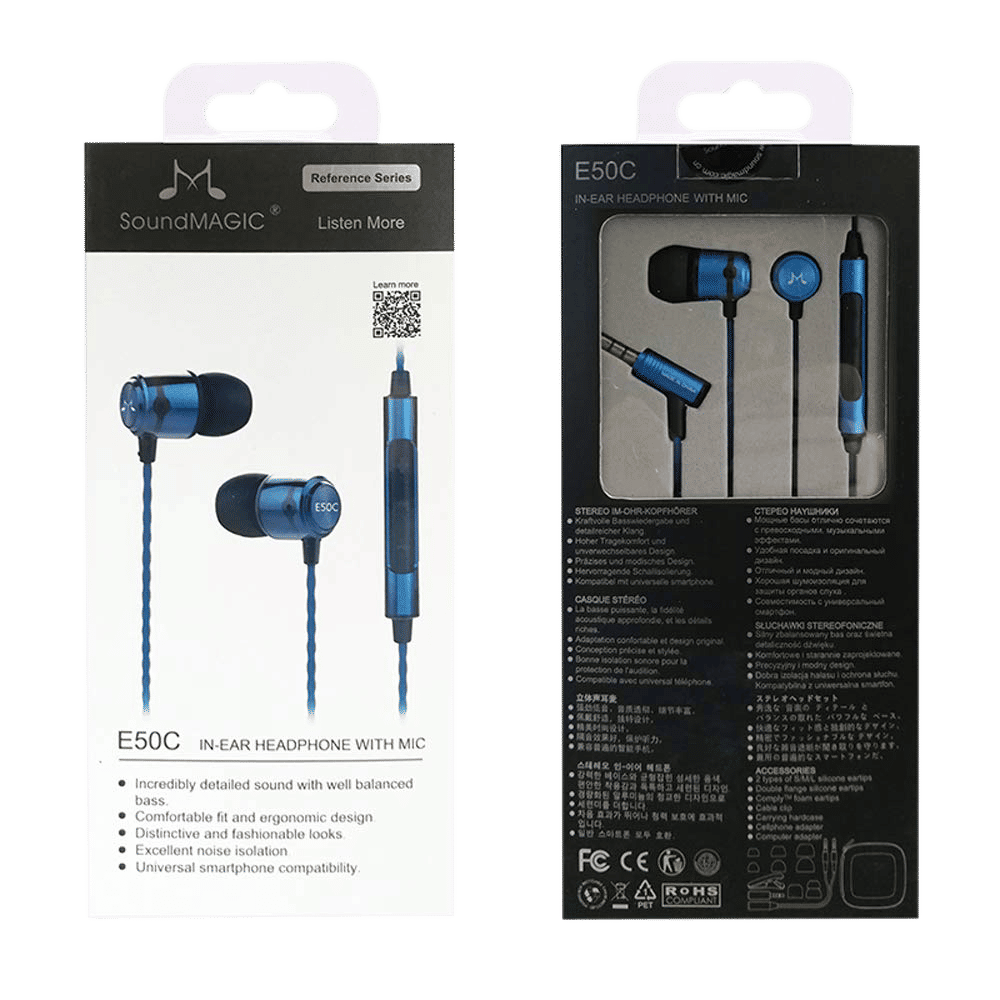 SoundMAGIC E50C Wired Earphones with Mic (In-Ear, Blue)_4