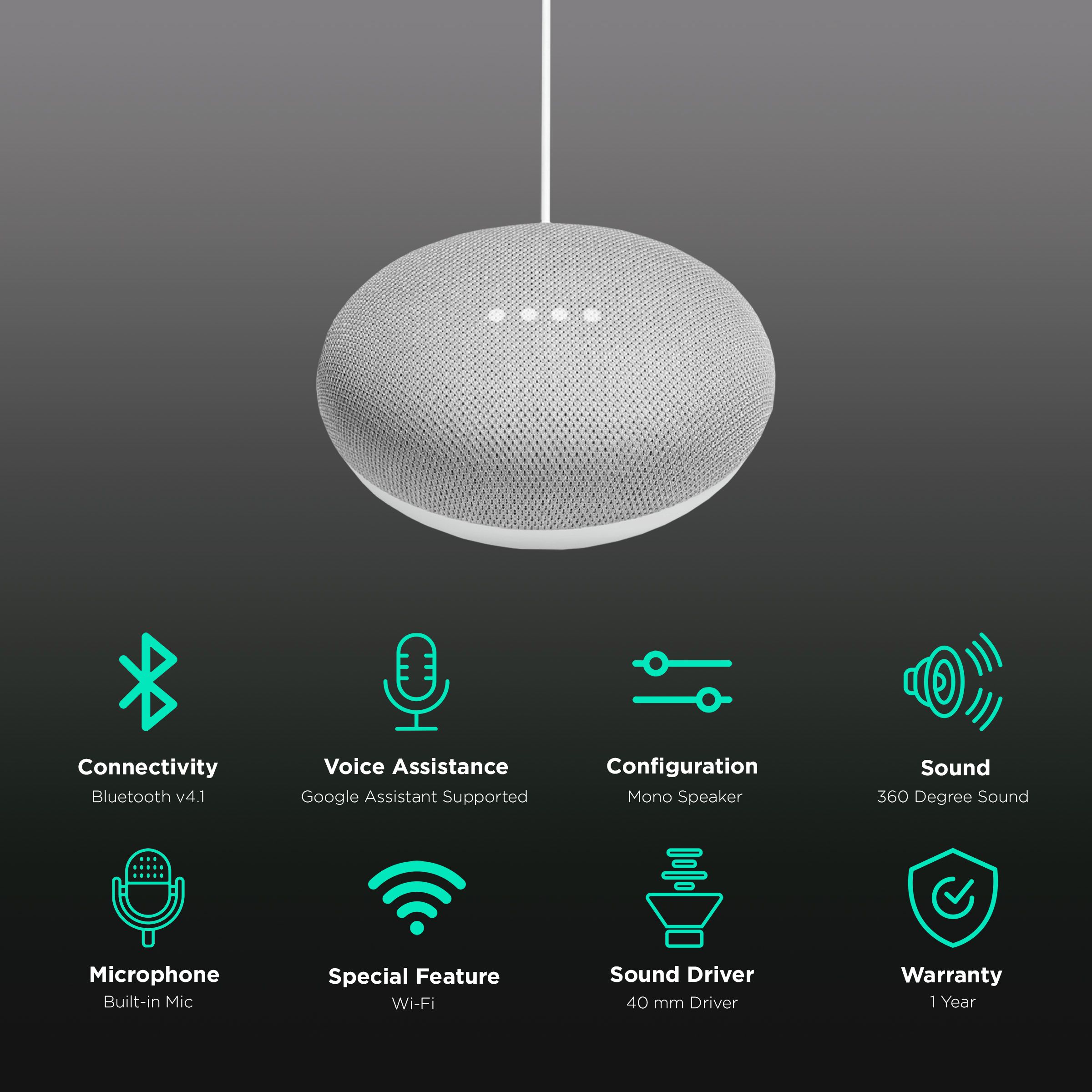 Google Home Mini with Google Assistant Compatible Smart Wi-Fi Speaker (Far-Field Voice Recognition, Grey) Google Home Mini with Google Assistant Compatible Smart Wi-Fi Speaker (Far-Field Voice Recognition, Grey)_2